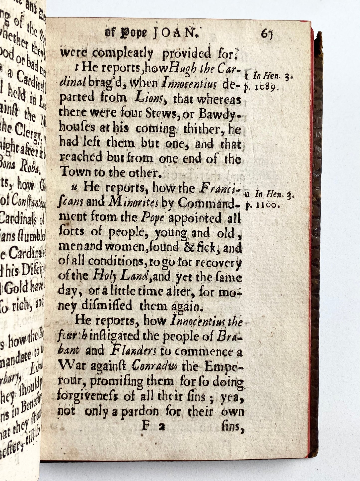 1675 POPE JOAN & HER BASTARD CHILD. Rare, Red-Hot 17th Century Anti-Catholic Puritan Polemic.