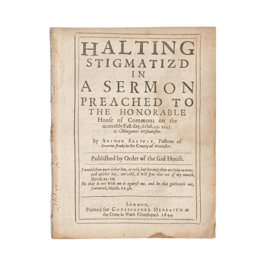 1644 ARTHUR SALWEY. Westminster Assembly Divine Argues for National Covenant - Reformation of England, Scotland, &c.