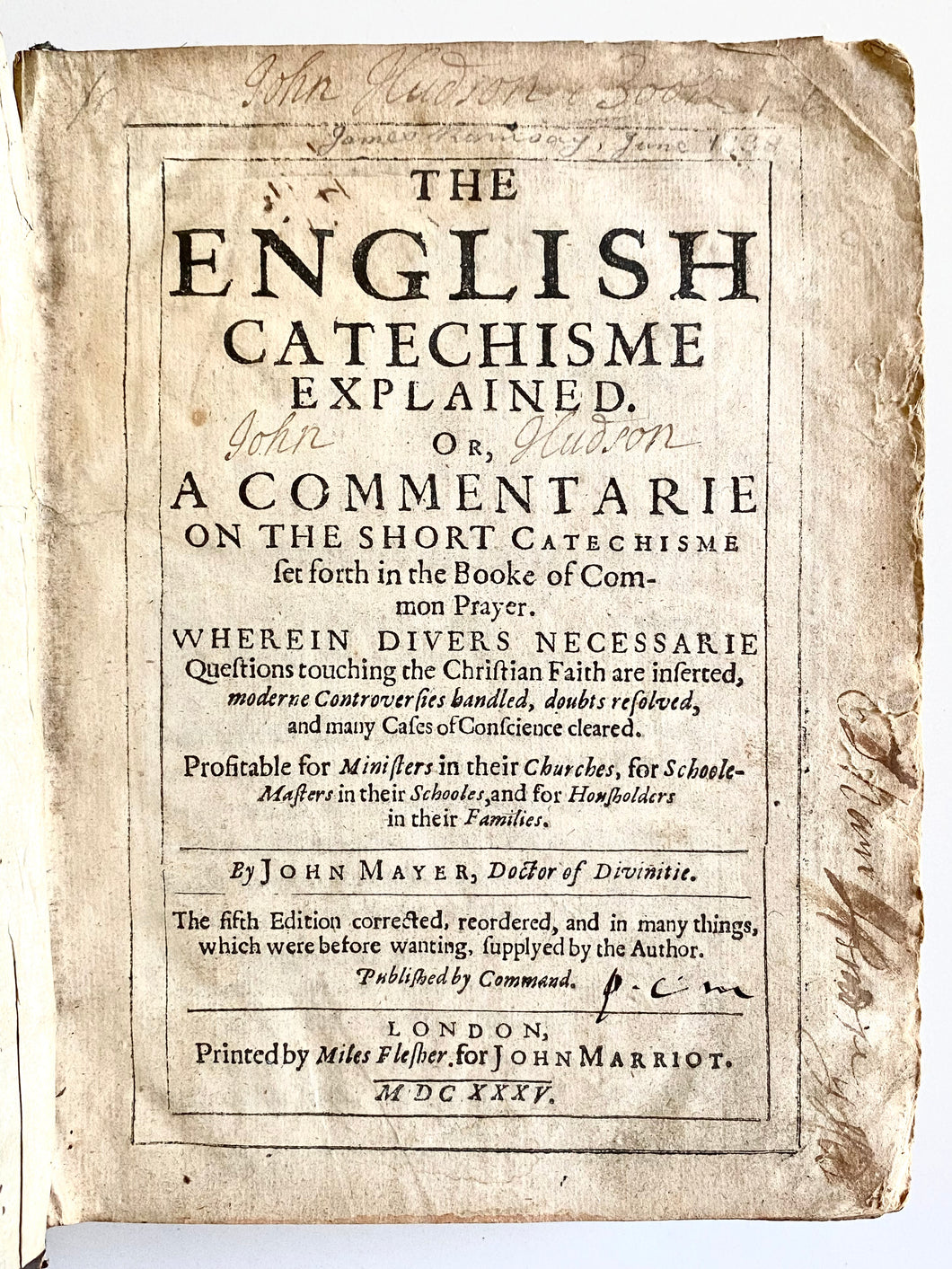 1635 JOHN MAYER. A Puritan Exposition of the Shorter Catechism. Rare - Spurgeon Recommended!