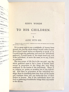 1887 GEORGE MACDONALD. God's Words to His Children. Sermons Spoken and Unspoken.