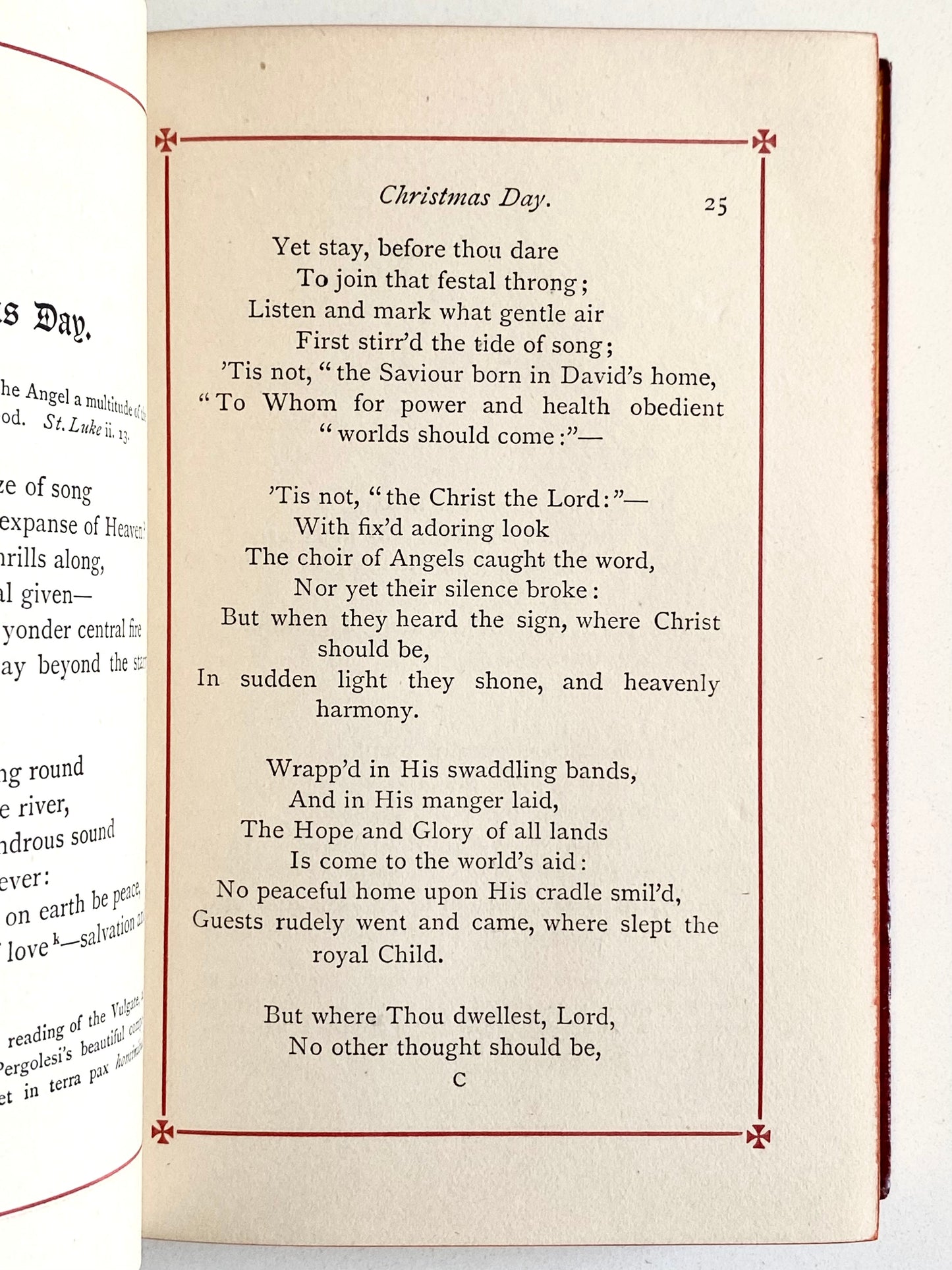 1890 JOHN KEBLE. The Christian Year - Daily Devotional in Superb Red Crushed Morocco Binding.