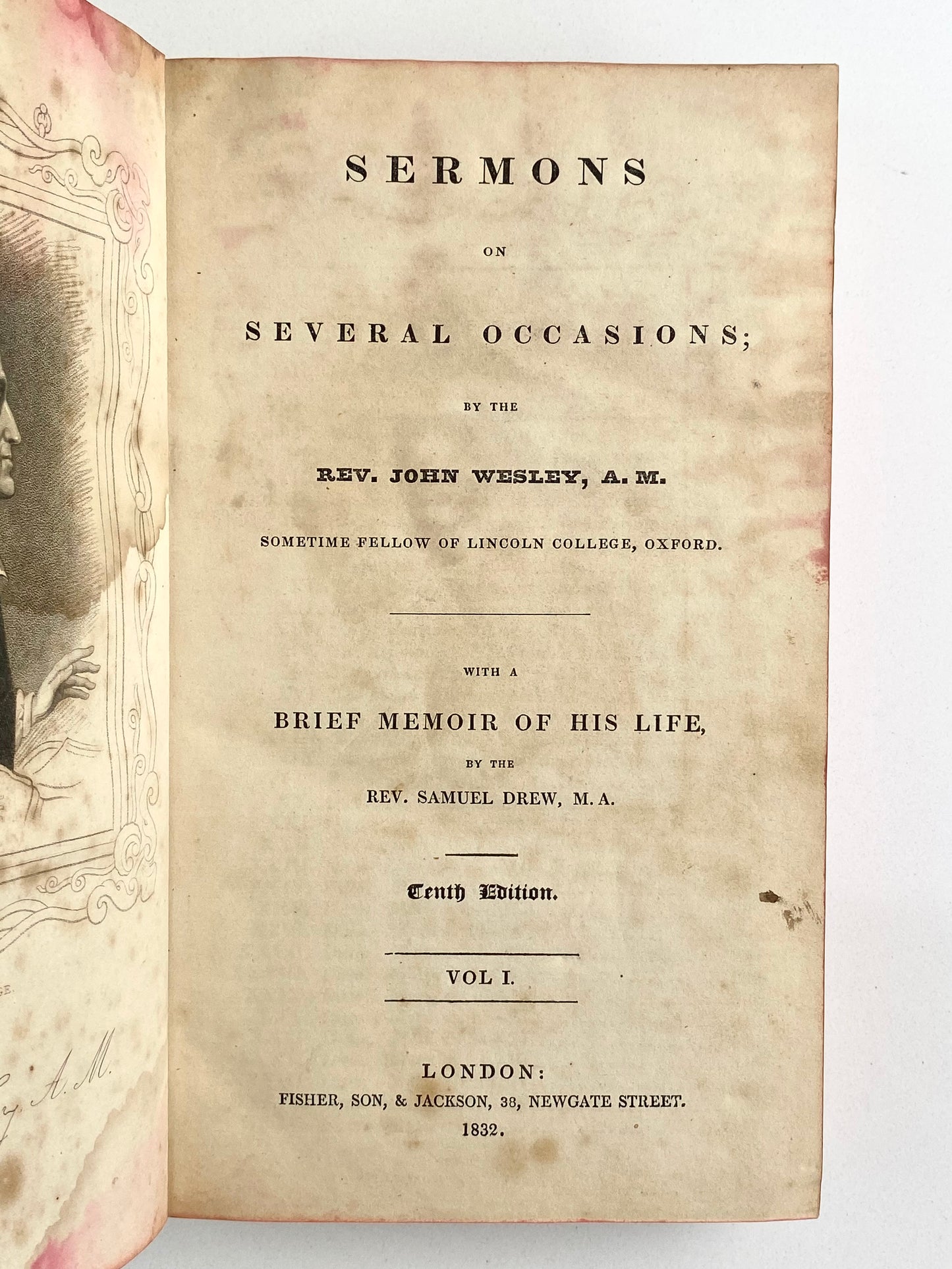 1832 JOHN WESLEY. Sermons on Several Occasions in Fine Half Leather. Very Attractive.