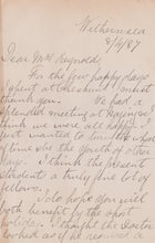 Load image into Gallery viewer, 1887 JAMES CHALMERS. 1.5pp Autograph Letter of Pioneer Missionary to Rarotonga and Cook Islands.