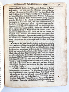 1645 EDMUND CALAMY. Westminster Assembly Puritan Argues Against Exclusive Christian Government - And Against Christmas!