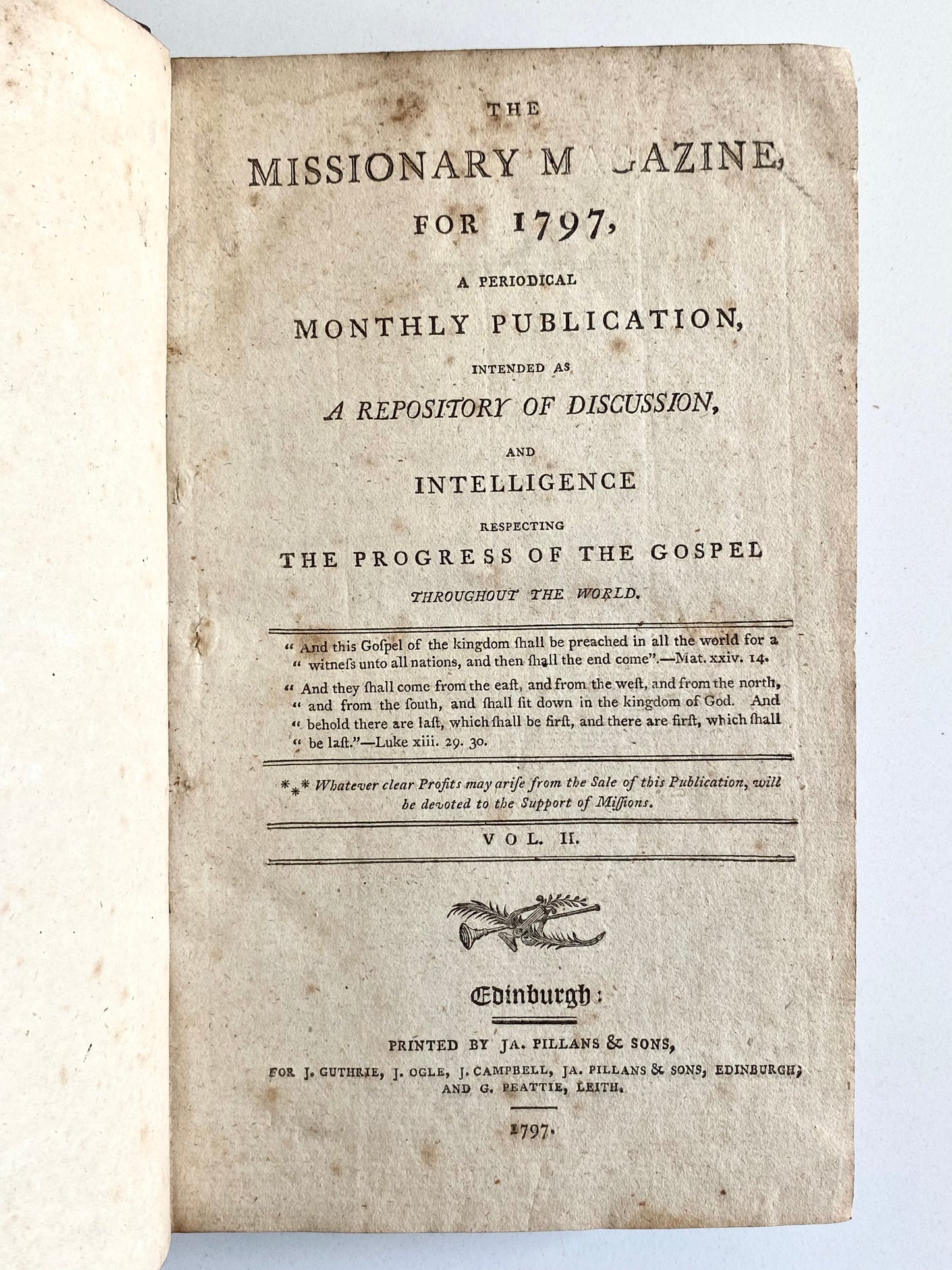 1797 MISSIONARY MAGAZINE. Slavery, John Newton, Scottish Revivals, Robert Haldane, William Carey, etc.