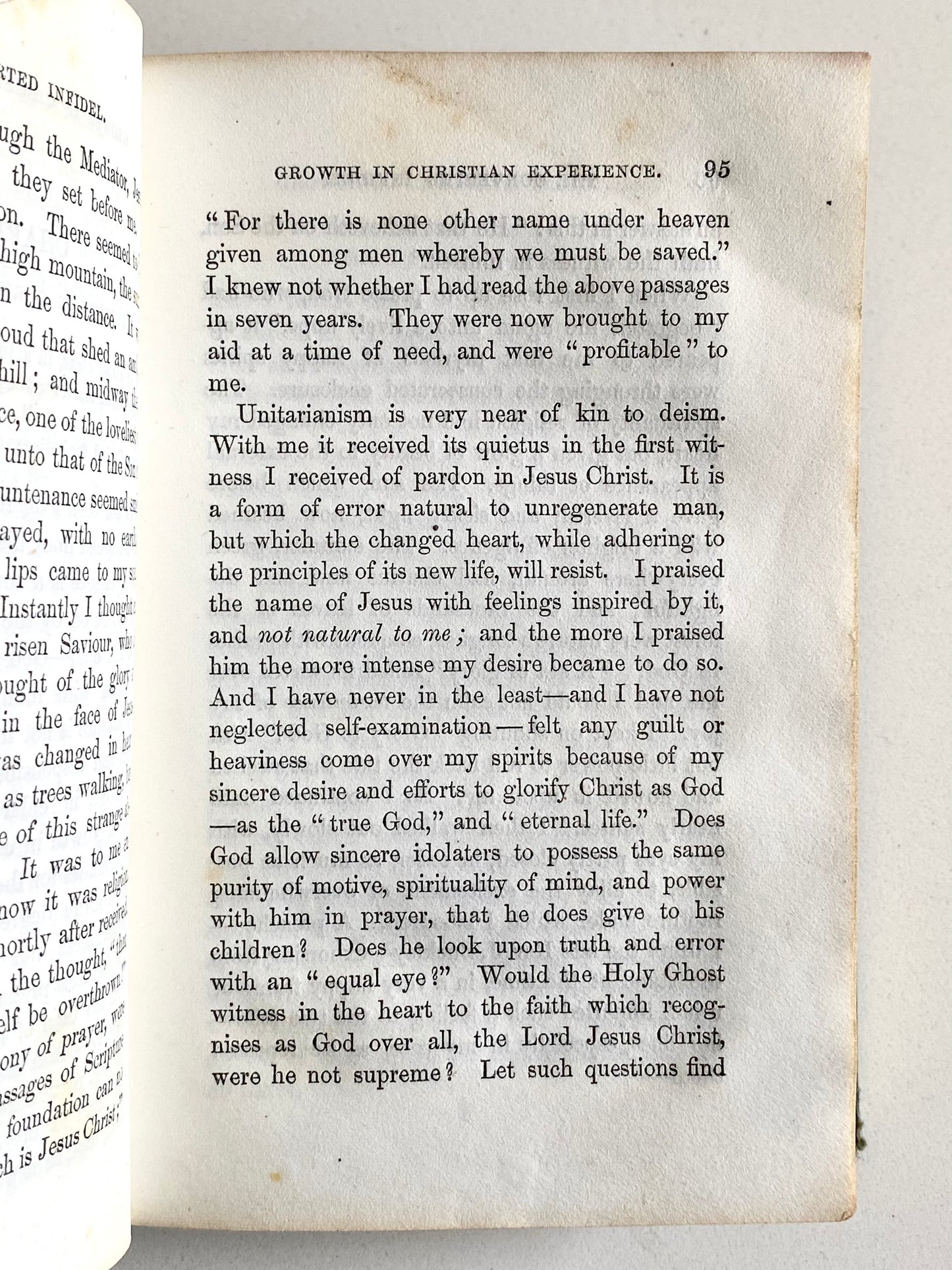 1856 JOHN SCARLETT. Conversion of an Atheist - His Doubts and Experiences. Rare.