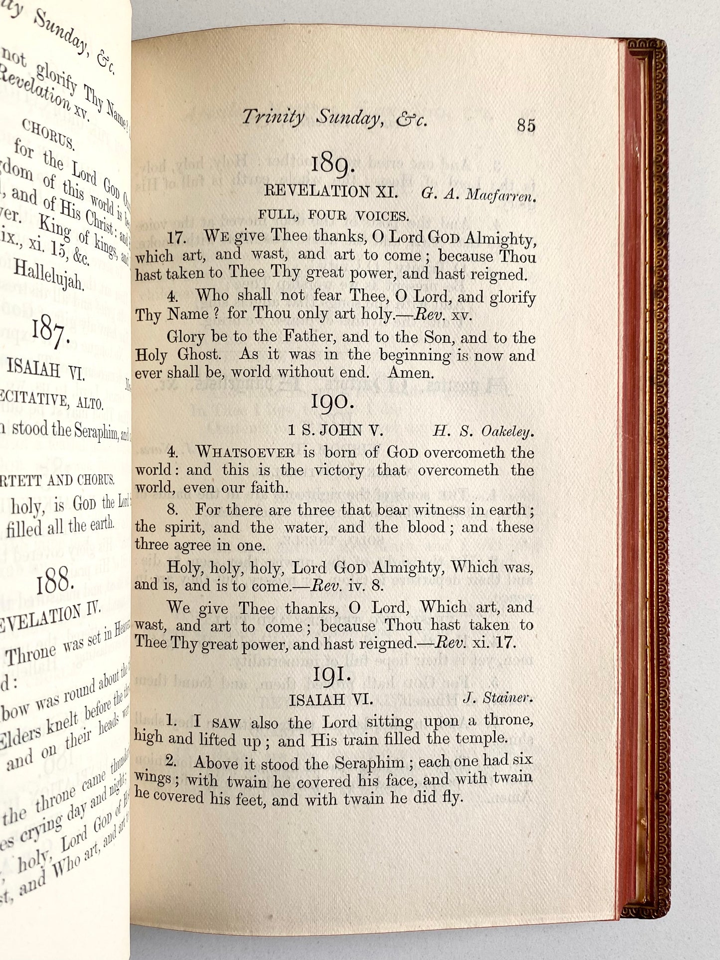 1875 YORK MINSTER. Anthems and Introits Used in York Minster - Fine Suttaby Binding.