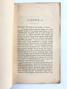 1841 THOMAS CLARKSON. Letter to American Clergy & Southern Slaver-Holders on Evils of Slavery.