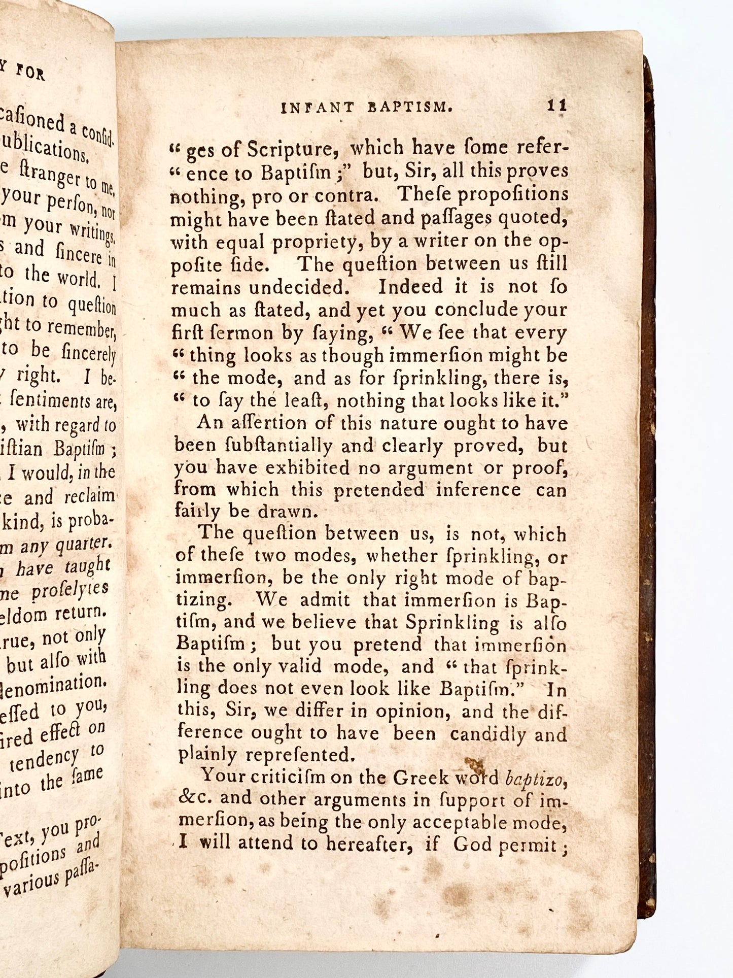 1806 JOHN REED. Rare Anti-Baptist / Daniel Merrill Work Published in Rhode Island.