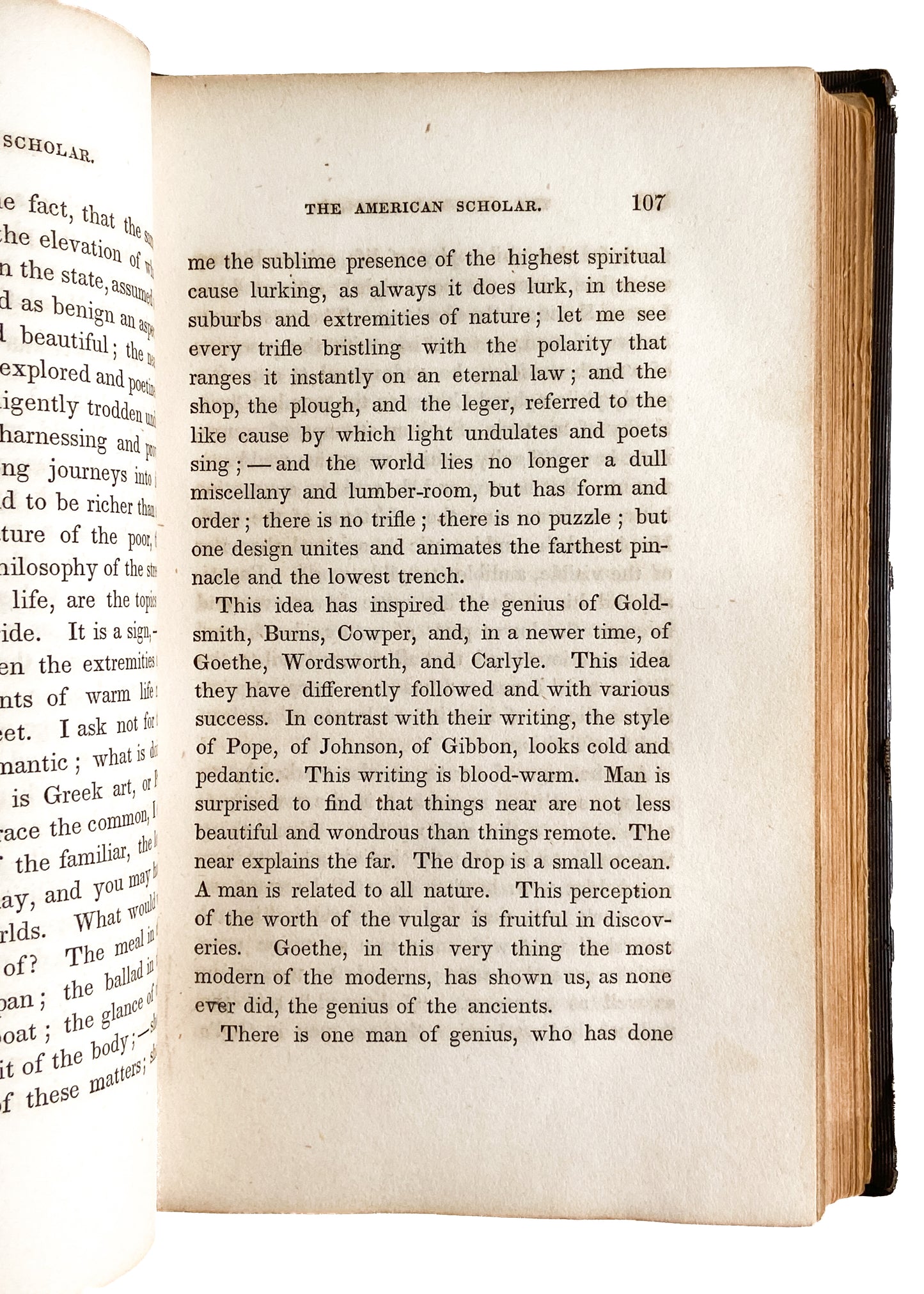 1849 RALPH WALDO EMERSON. Lectures and Addresses on Nature. First Edition with Superb Provenance.