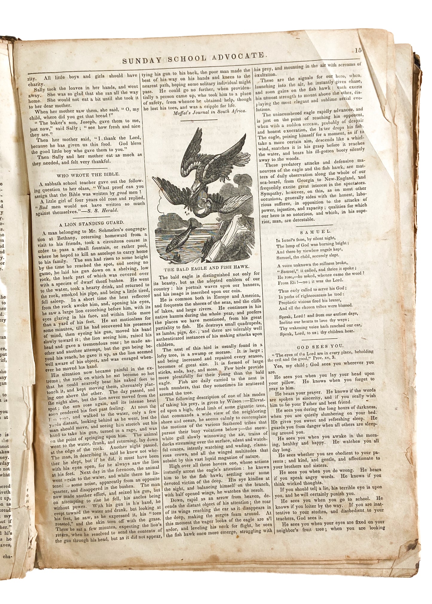 1842 SUNDAY SCHOOL ADVOCATE. Methodist Periodical with Missionary, Slavery, and Americana Content.