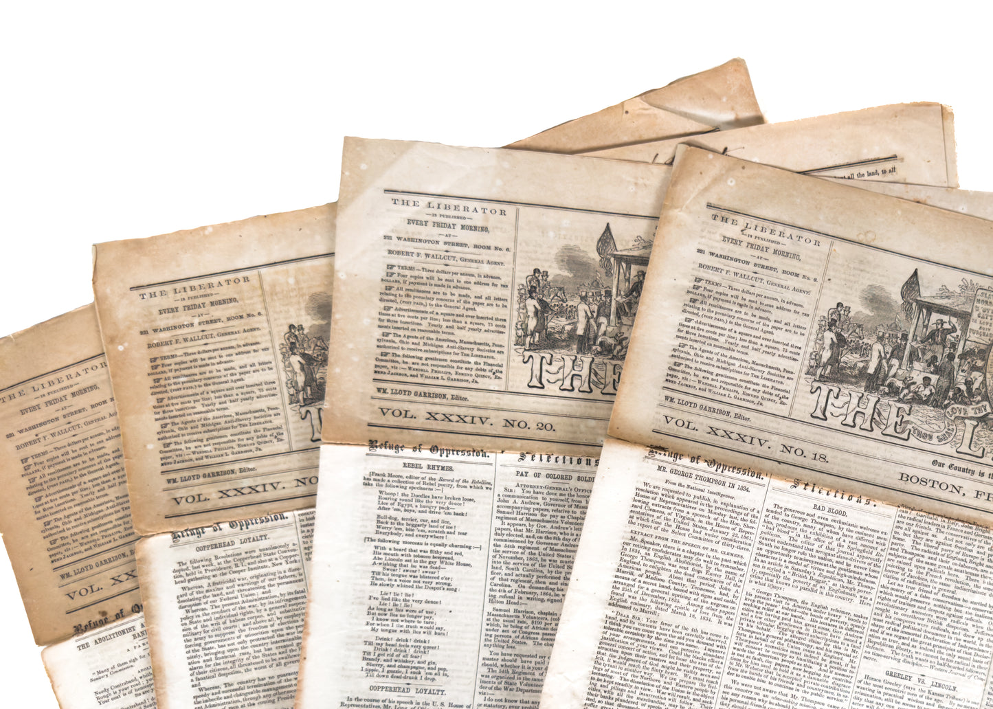 1864 THE LIBERATOR. Civil War Emancipation Proclamation Issues of Anti-Slavery Periodical.