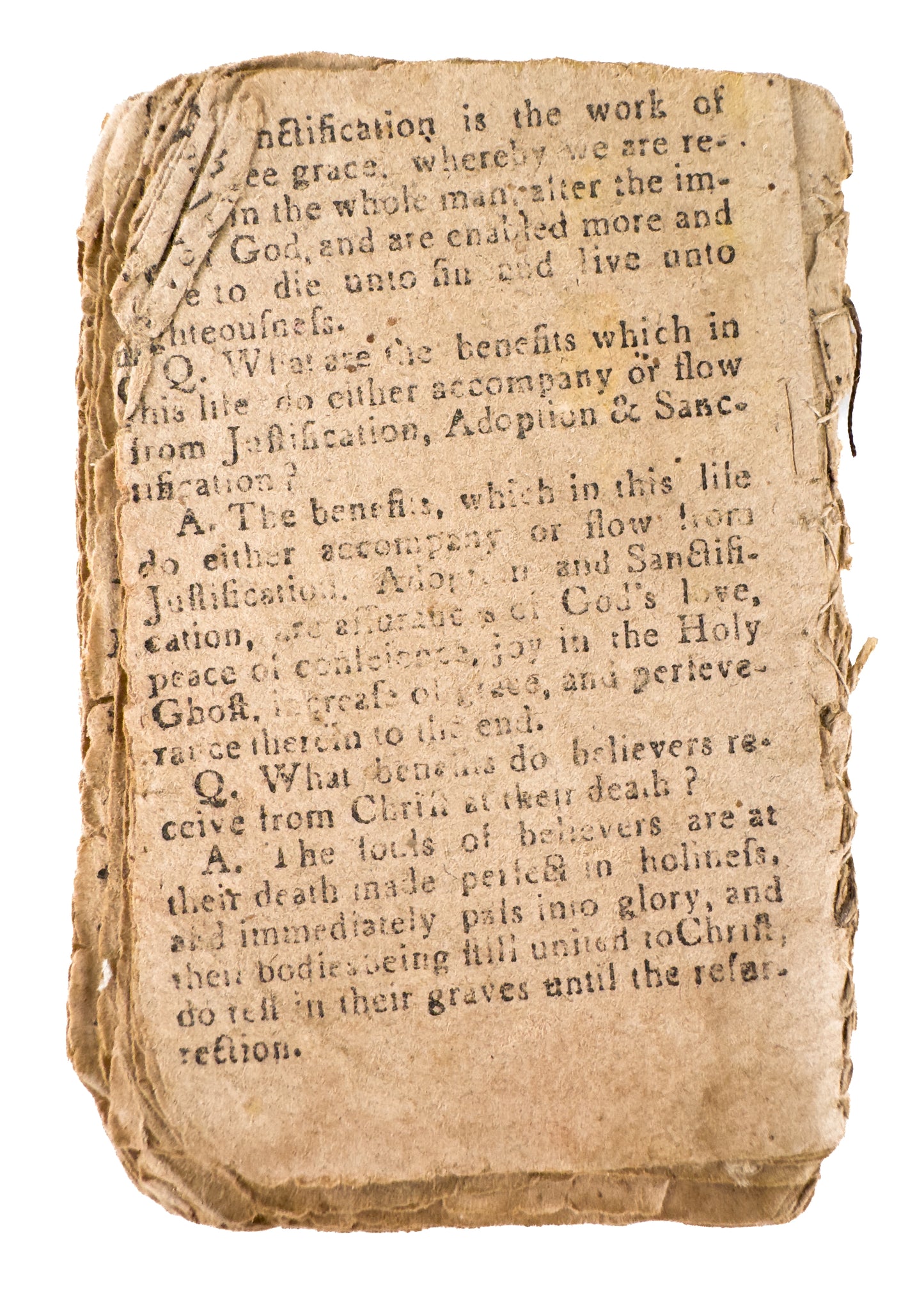 pre-1777 NEW ENGLAND PRIMER. Unrecorded Edition Fragment with Unrecorded Woodcut.