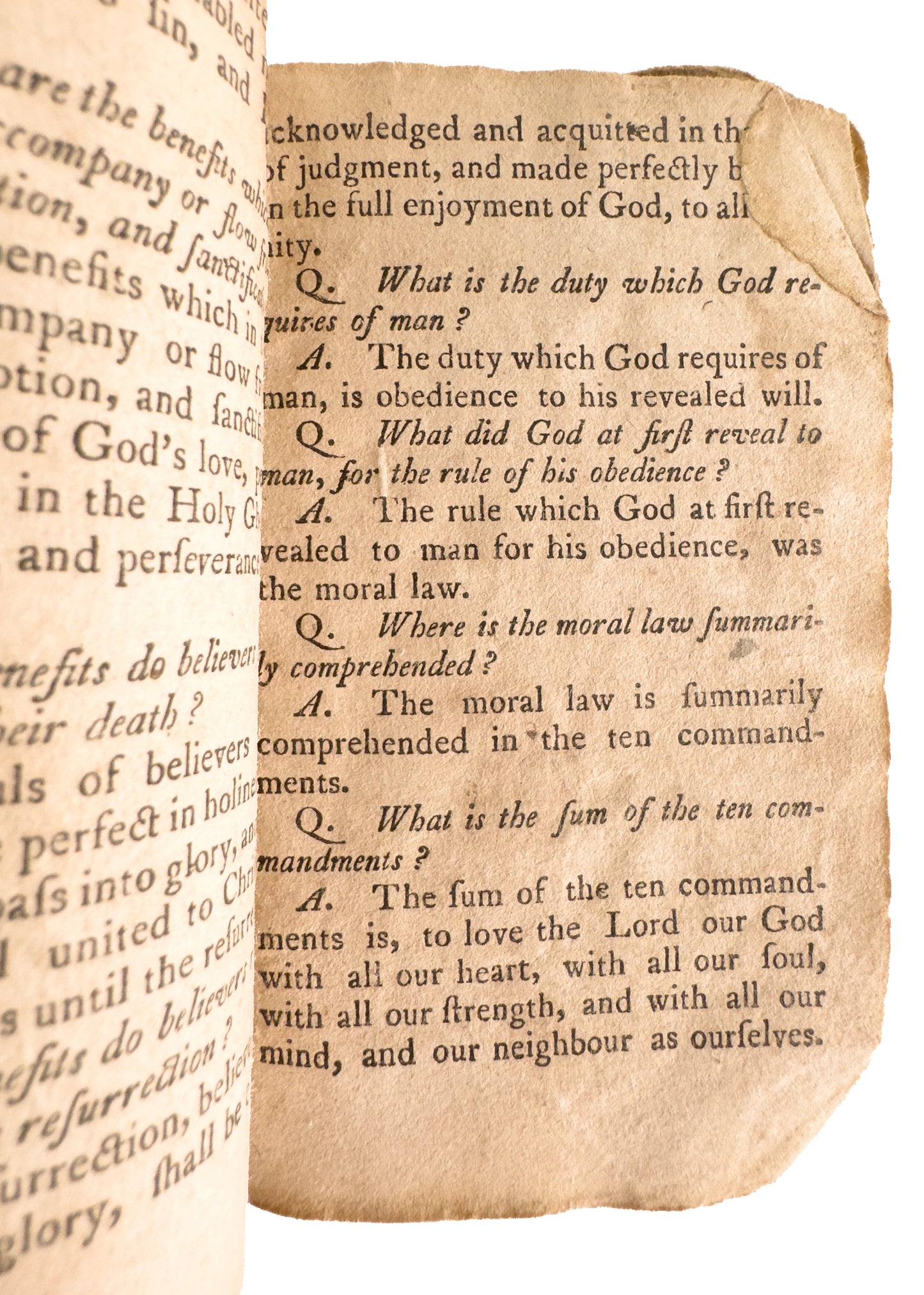 pre-1777 NEW ENGLAND PRIMER. Unrecorded Edition Fragment with Unrecorded Woodcut.