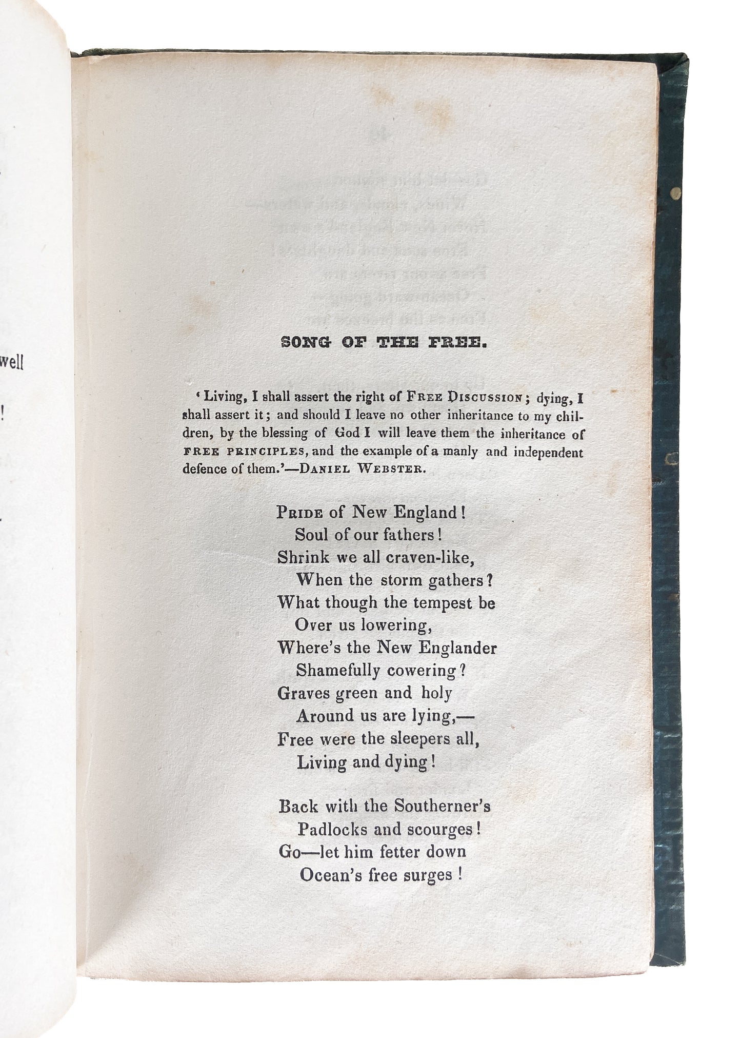 1837 JOHN GREENLEAF WHITTIER. First Pirated Edition. Abolitionist Poems on Slavery & Liberty. Illustrated.