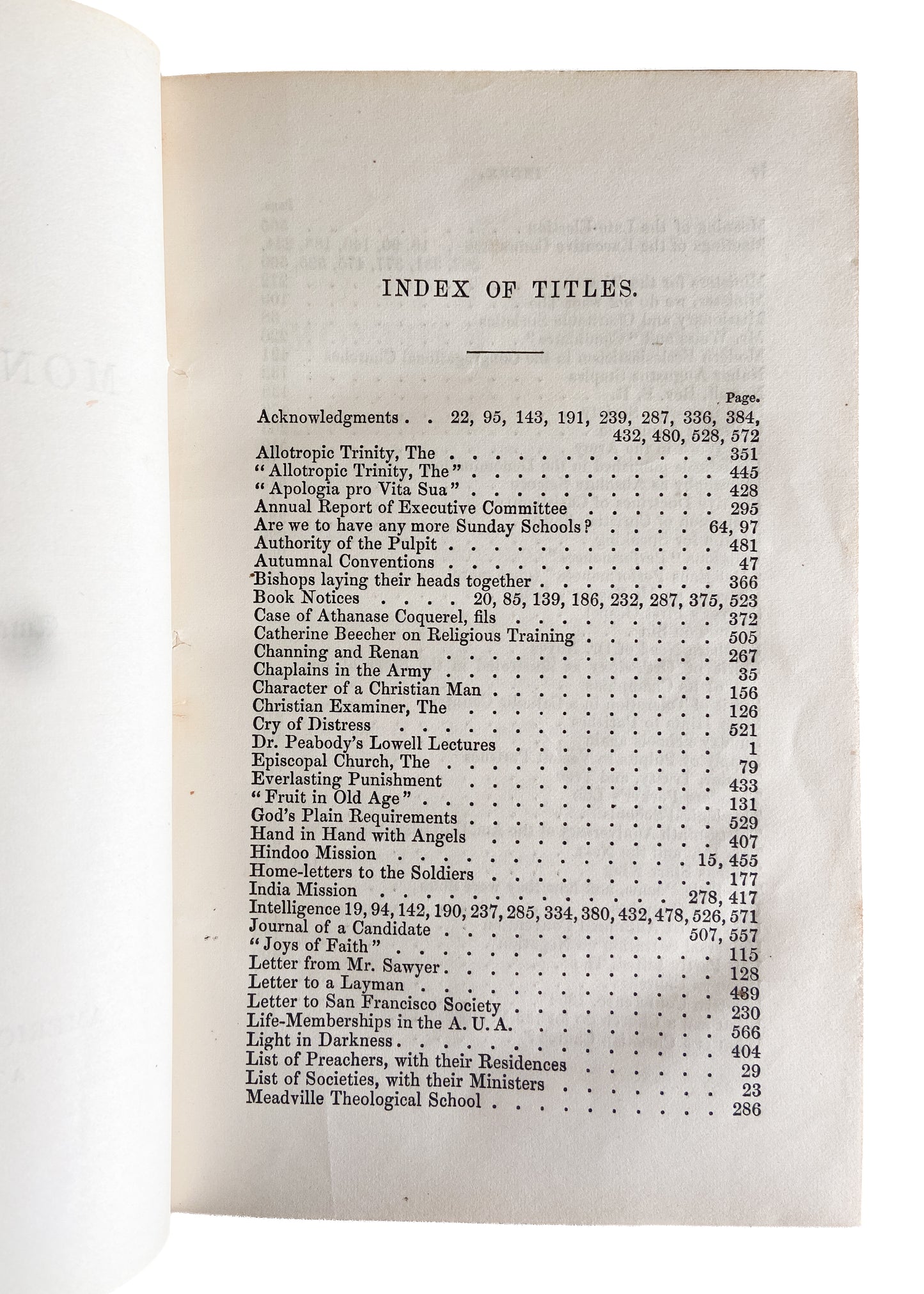 1860-1867 THE MONTHLY JOURNAL. Rare Unitarian Journal - Slavery, Women's Rights, Civil War, Reconstruction, &c.