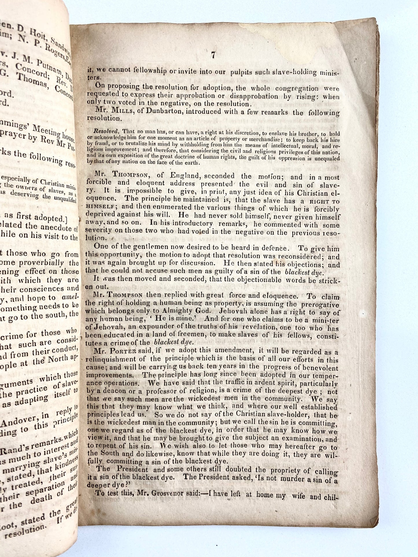 1834 SLAVERY & ABOLITION. Proceedings of the New Hampshire Anti-Slavery Convention. Scarce!