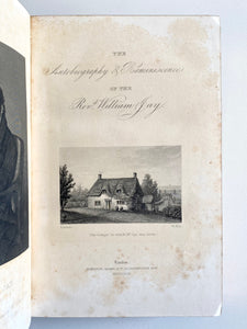 1854 WILLIAM JAY. Autobiography of Rev. William Jay.