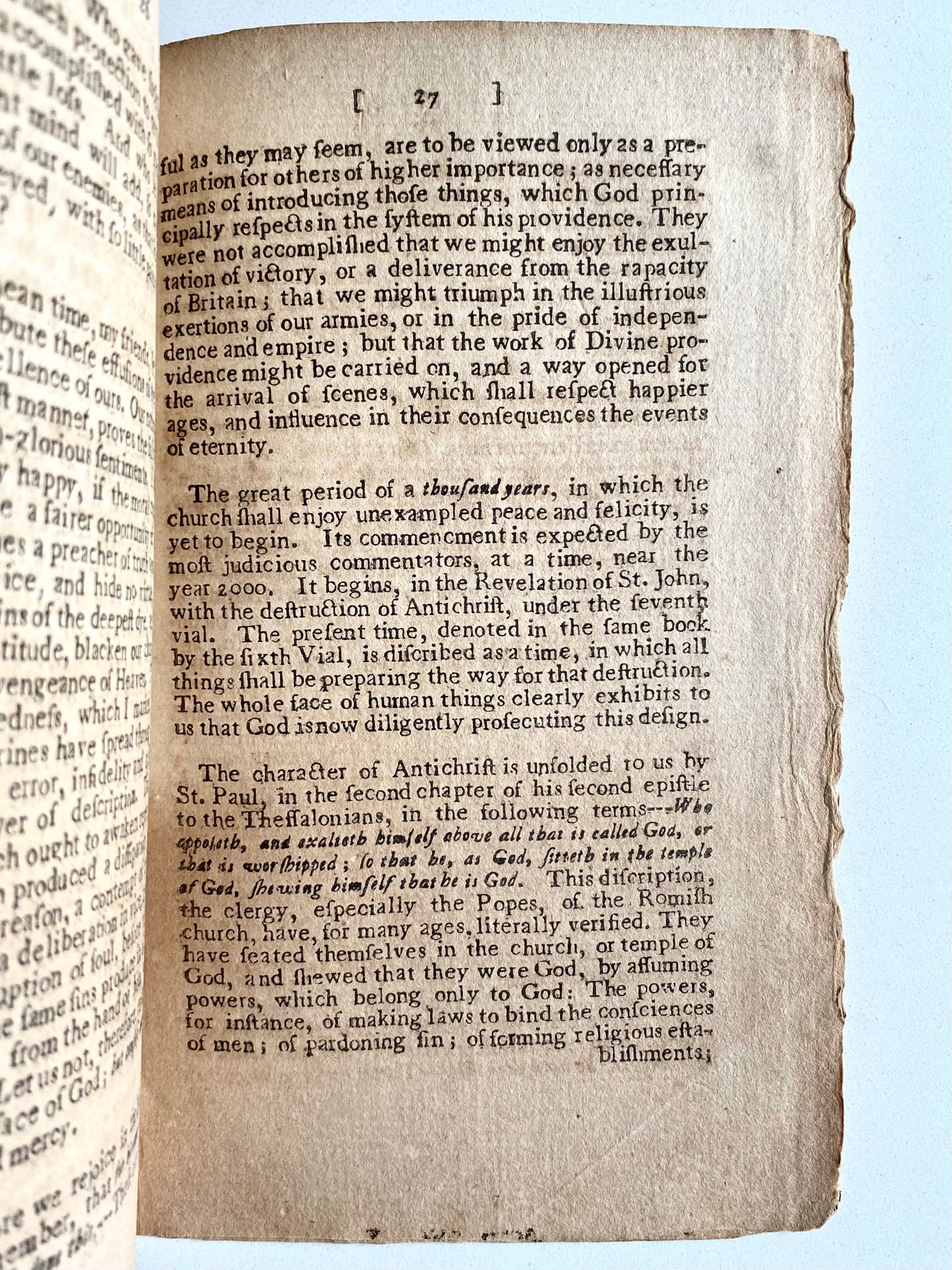 1781 TIMOTHY DWIGHT. Important Sermon on Separation of Church and State during American Revolution.