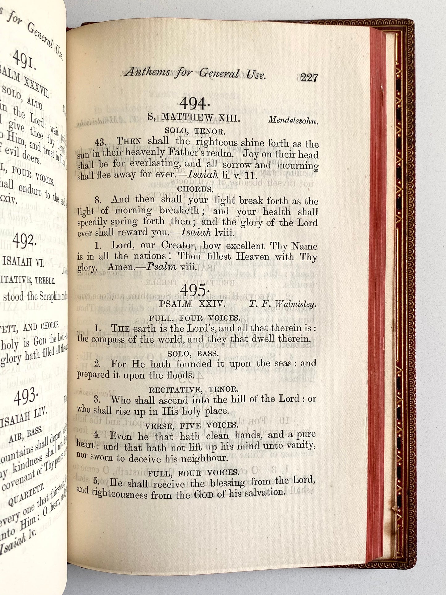 1875 YORK MINSTER. Anthems and Introits Used in York Minster - Fine Suttaby Binding.