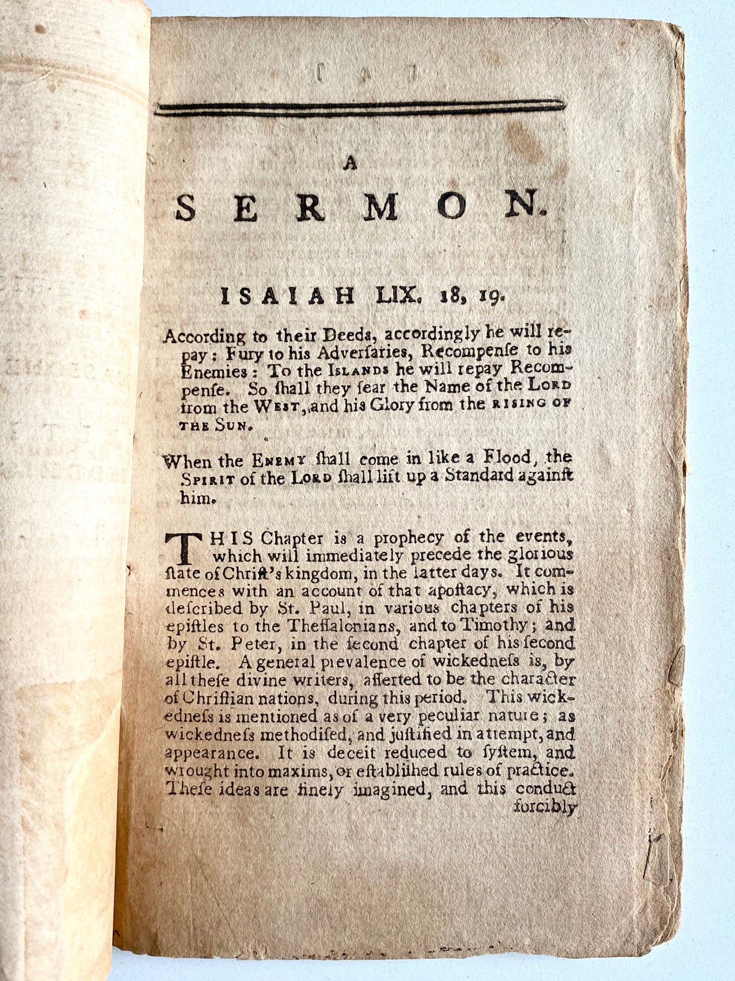 1781 TIMOTHY DWIGHT. Important Sermon on Separation of Church and State during American Revolution.