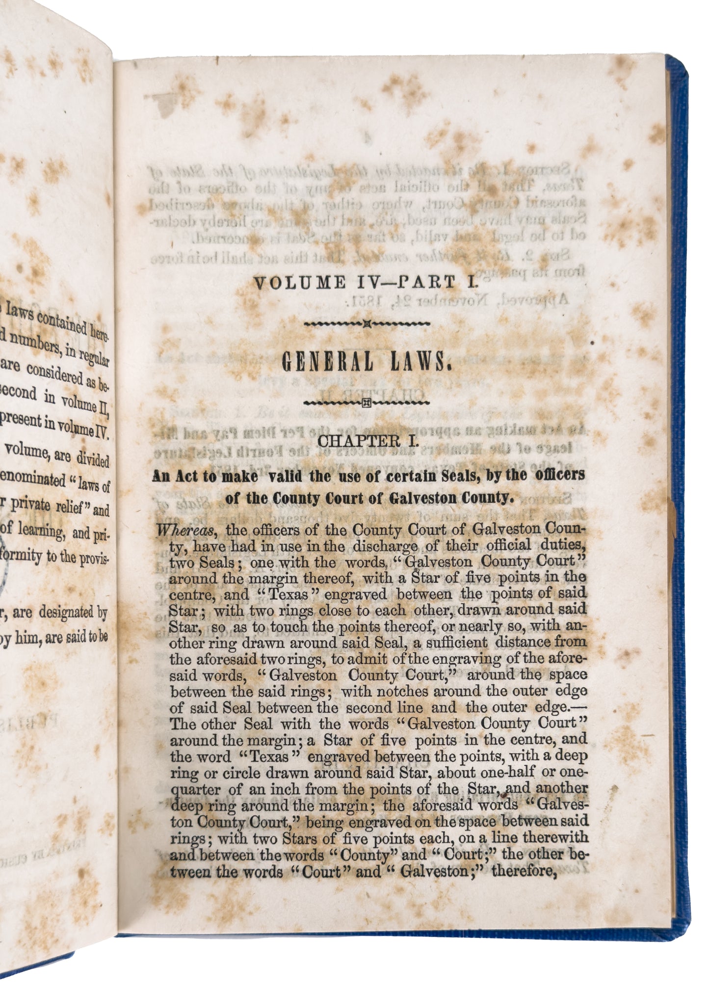 1851-1853 TEXAS & SLAVERY. Rare Group of Four Early Texas Government Works Affecting Slaves.