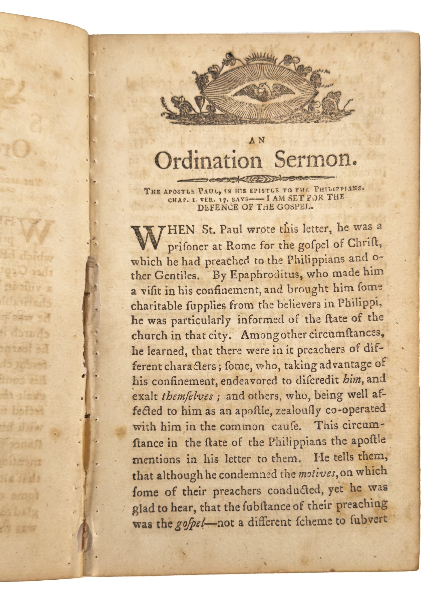 1801 JOSEPH LATHROP. The Minister's Charge to Defend the Gospel. Ordination of Stephen Bemis of Harvard, Mass.