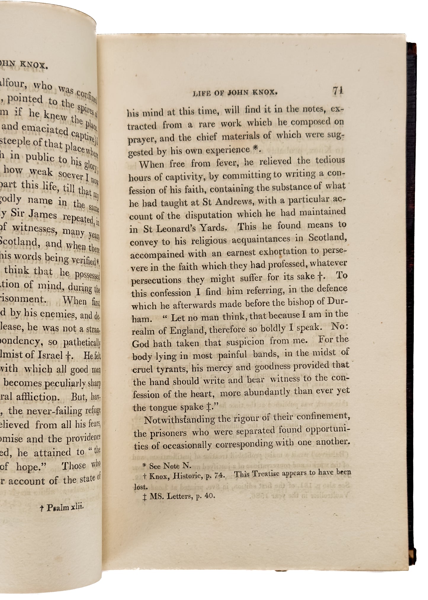 1814 JOHN KNOX - SCOTTISH REFORMATION. Life of John Knox by M'Crie in Fine Leather!