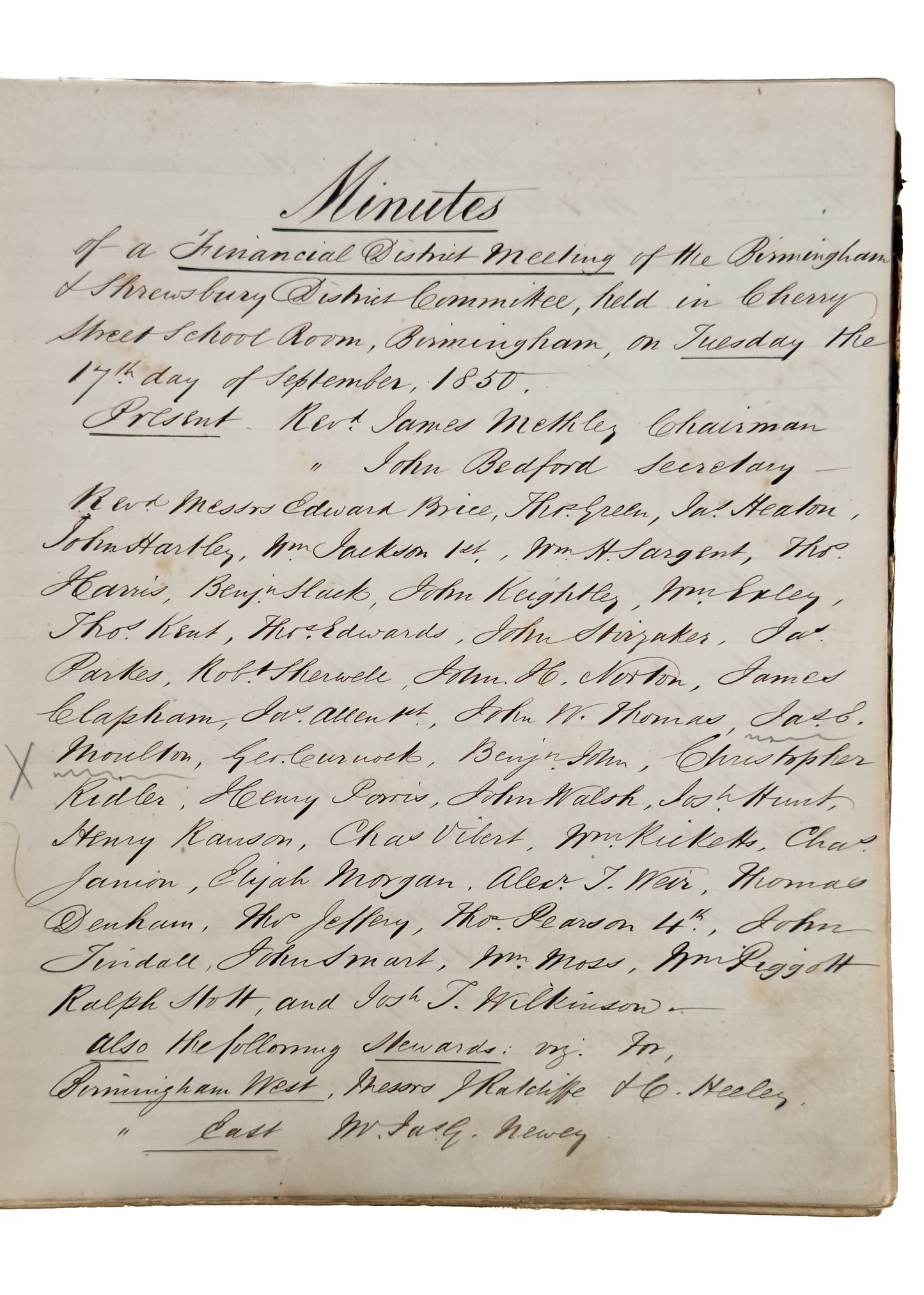 1850 WESLEYAN METHODIST. 148pp Manuscript - Wesleyan Methodists in Full Panic and Schism.