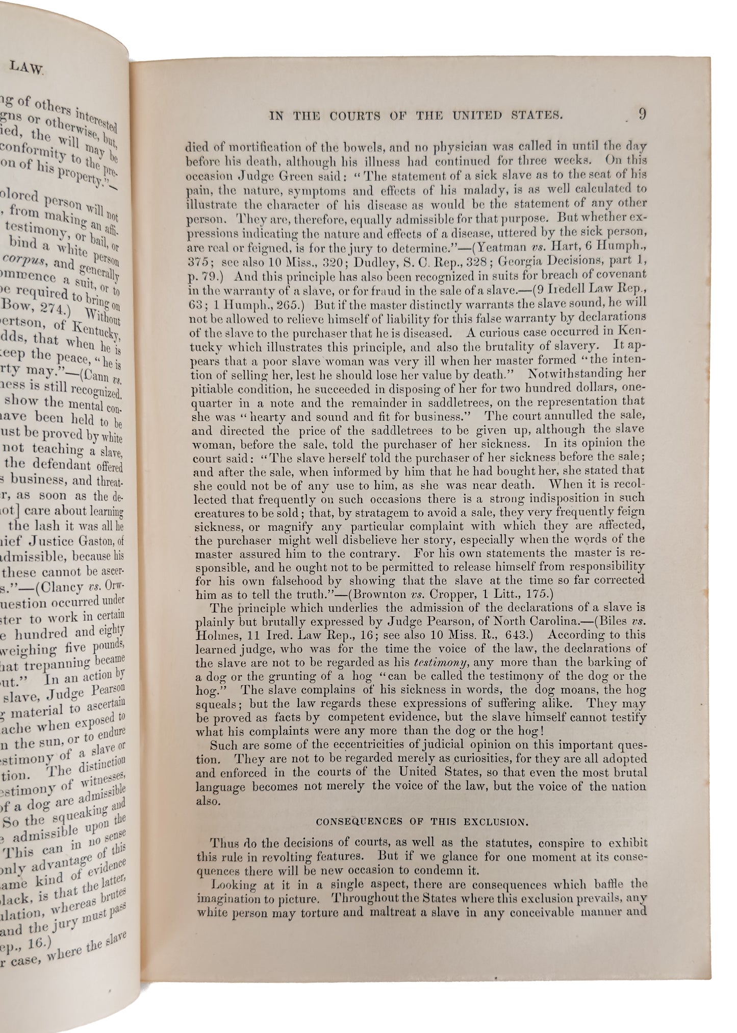 1864 CHARLES SUMNER. Thirteenth Amendment, Slavery and Freedmen Right to Testify in Court.