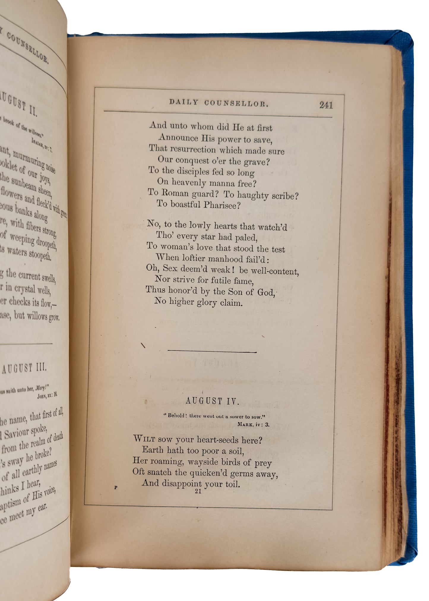 1860 ABOLITION & DEVOTION. L. H. Sigourney Gifts Abolitionist Charles Miner with Book of Devotion.