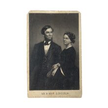 Load image into Gallery viewer, 1861 ABRAHAM &amp; MARY TODD LINCOLN. Early Illinois Carte de Visite Celebrating Election.