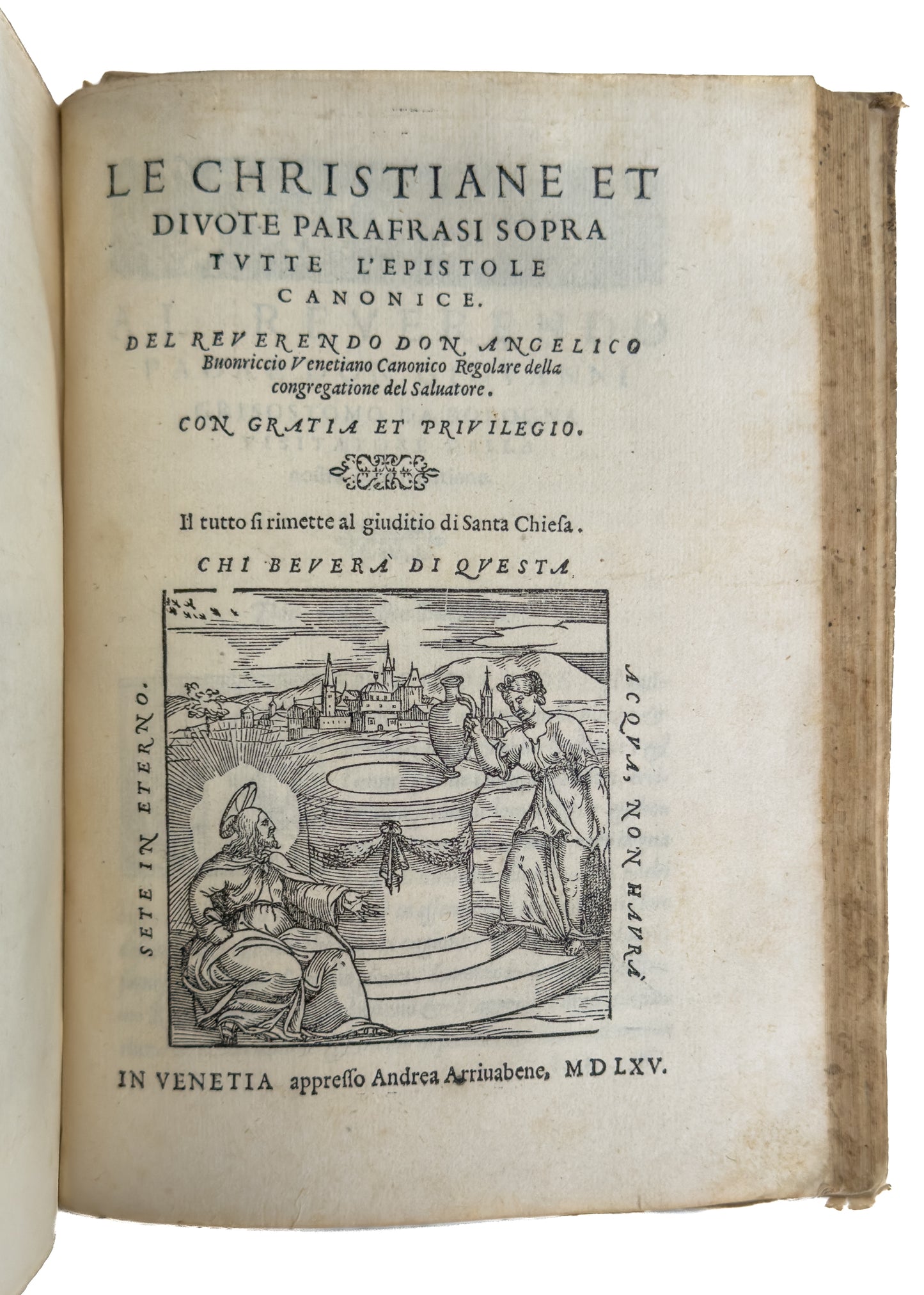 1565 ANGELICO BUONRICCIO. Important Italian Reformation on Justification - Paul's Epistles with Over 150 Woodcut Devices.