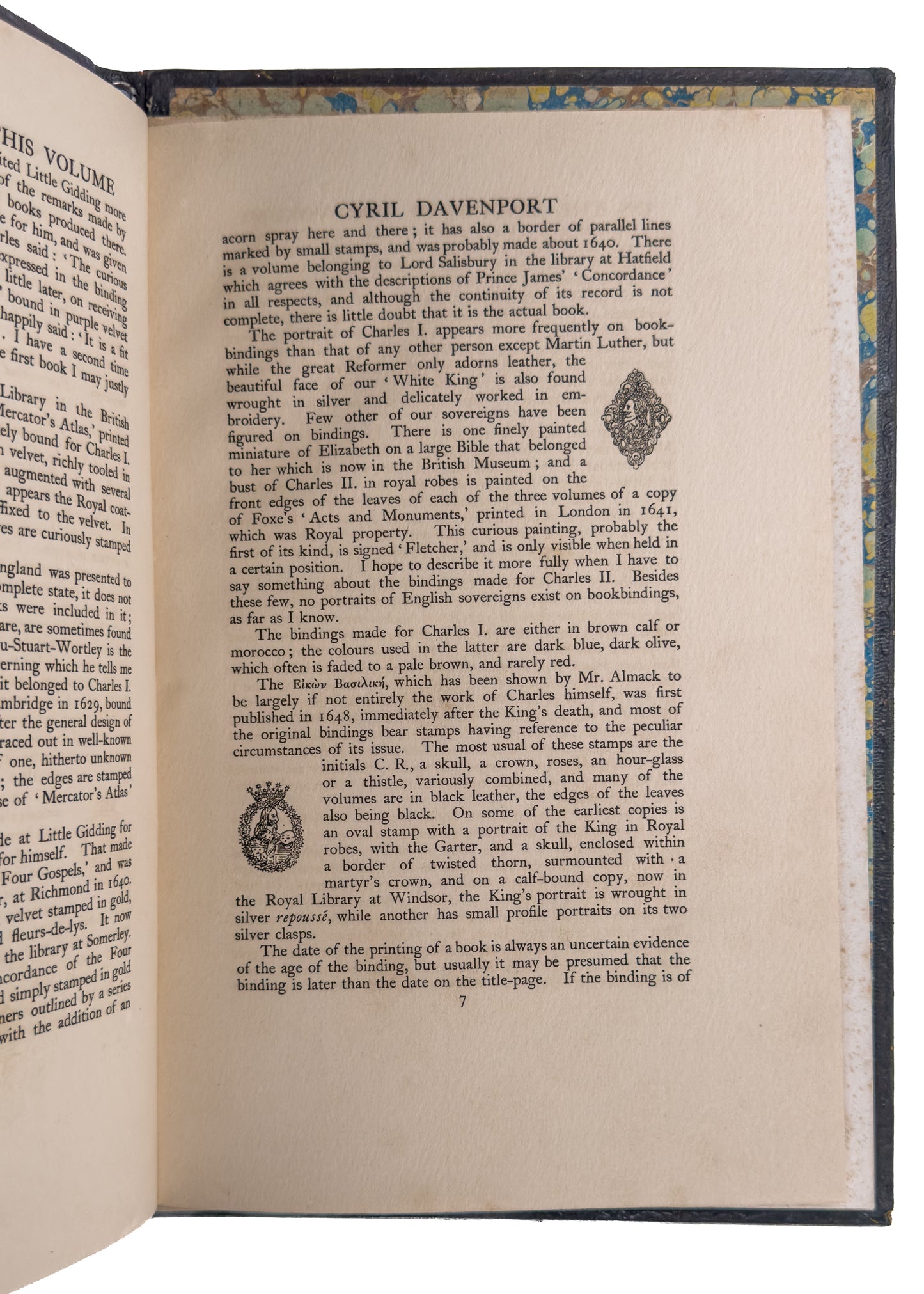 1899 CYRIL DAVENPORT. Custom Royal Binding for His Essay on "Royal Bindings." Very Important.