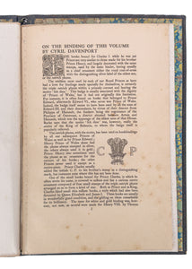 1899 CYRIL DAVENPORT. Custom Royal Binding for His Essay on "Royal Bindings." Very Important.