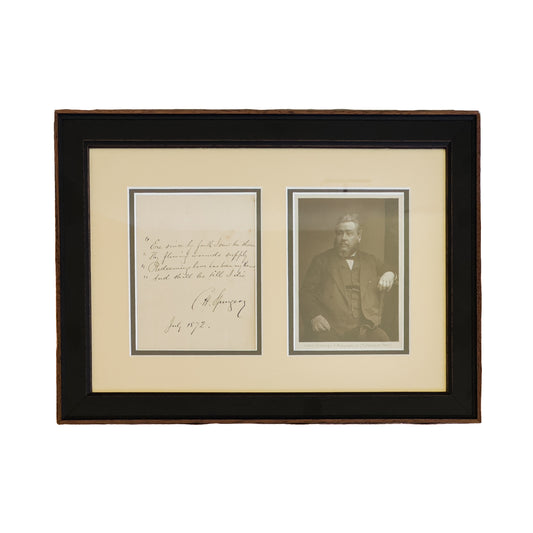 1872 C. H. SPURGEON. Spurgeon Inscribes His Motto for His Preaching Ministry and Life. Superb!