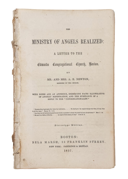 1857 SPIRITUALISM & THE CHURCH. Rare Work Attempting to Harmonize Spiritualism and Orthodoxy