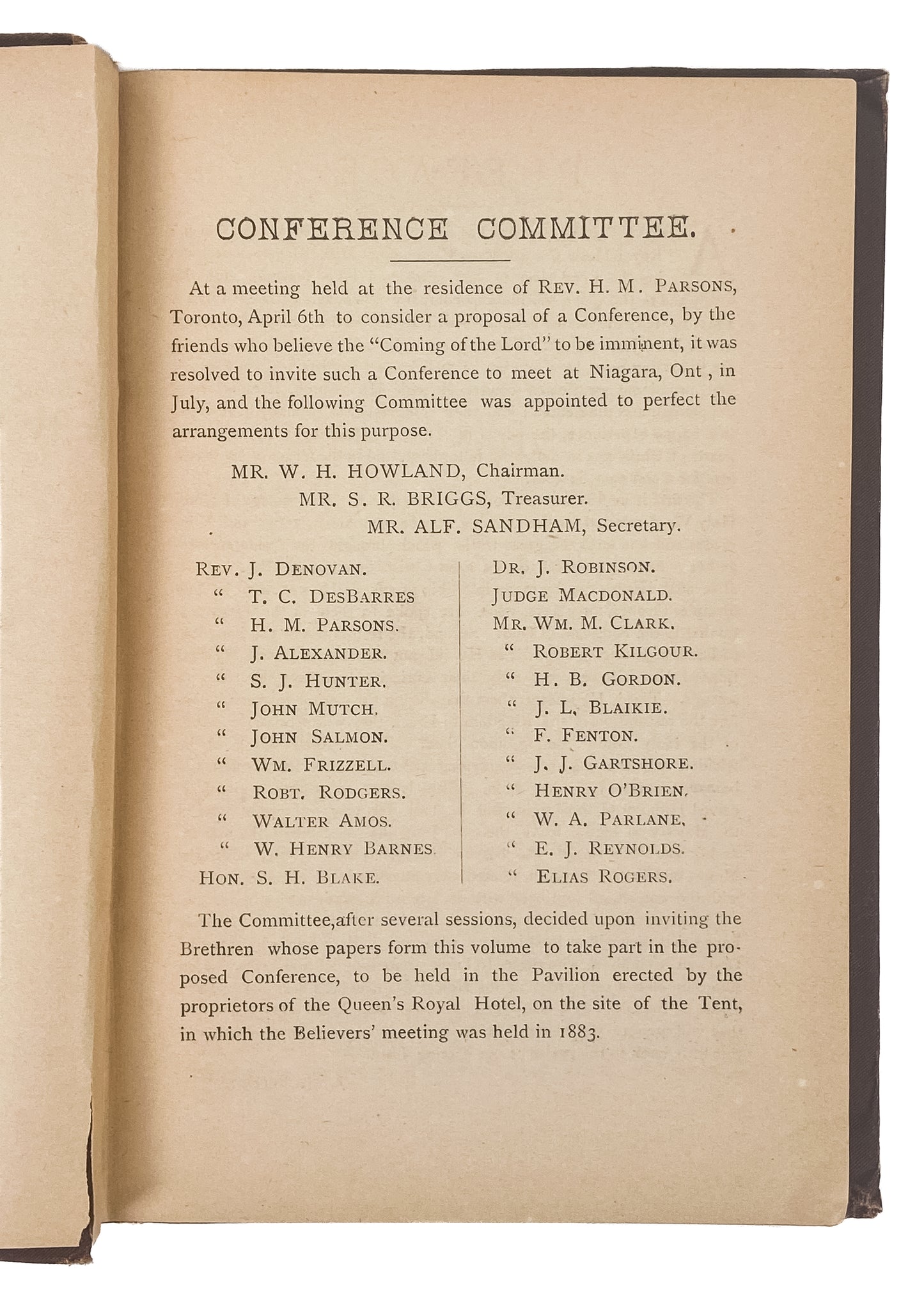 1885 [PREMILLENNIALISM & DISPENSATIONALISM] Papers Read at the Niagara Prophetic Conference.