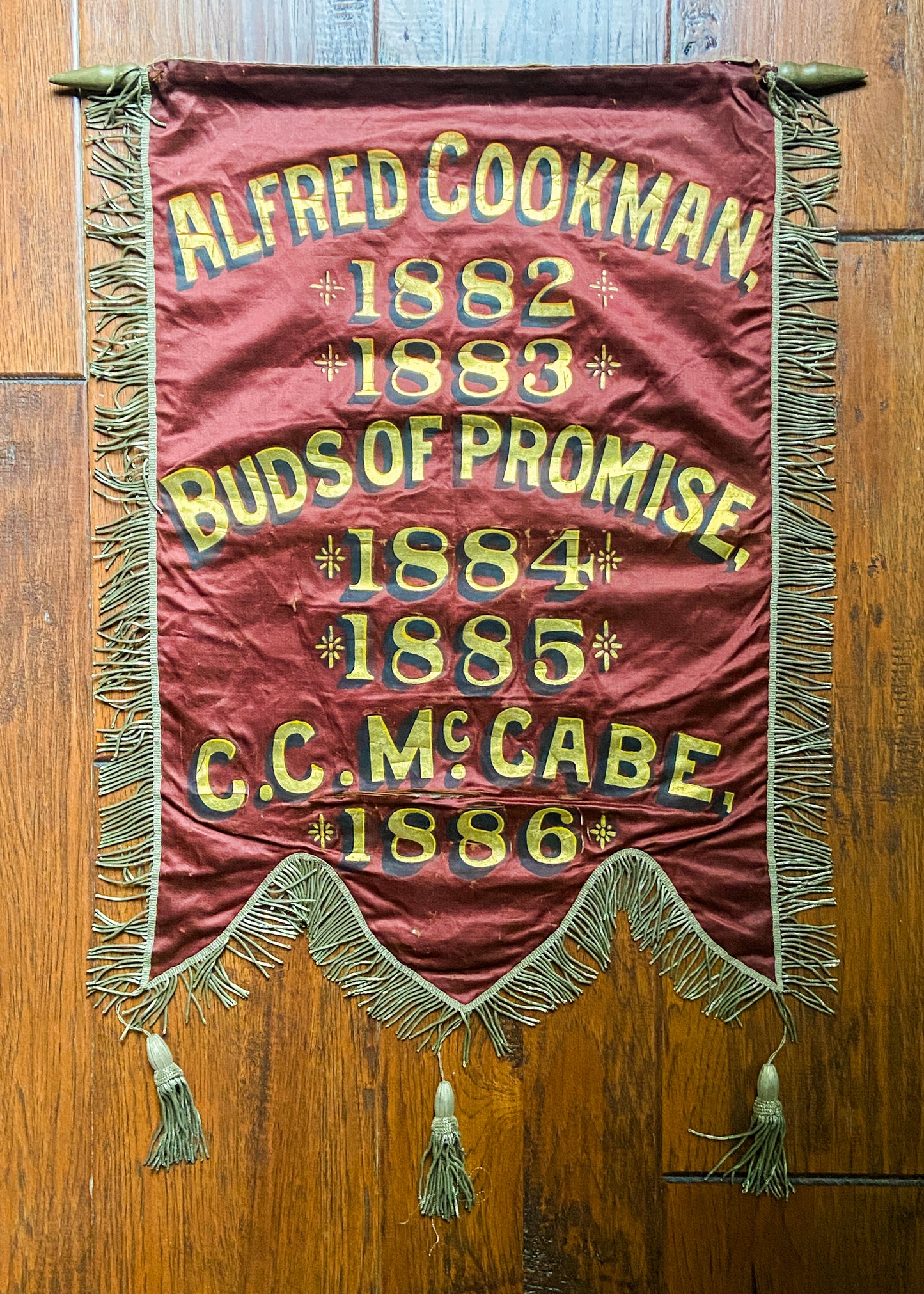 1886 METHODIST. 20 x 26 Handpainted Methodist - Holiness Banner from Methodist Convention.