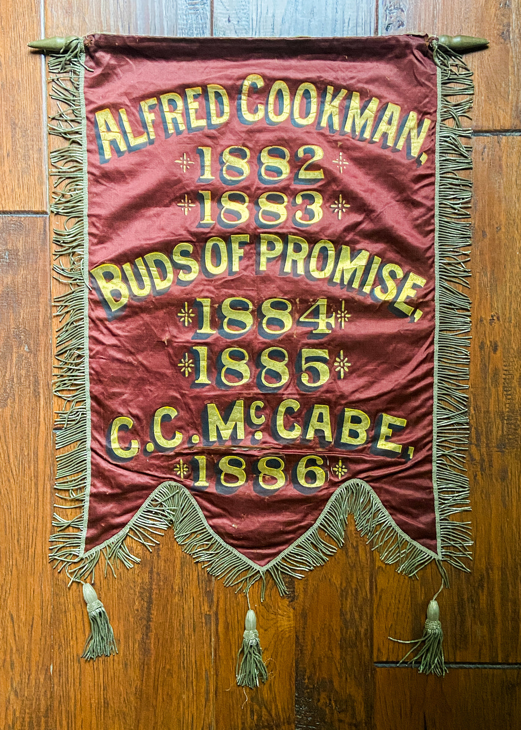 1886 METHODIST. 20 x 26 Handpainted Methodist - Holiness Banner from Methodist Convention.