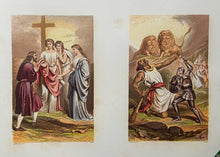 Load image into Gallery viewer, 1860-70 JOHN BUNYAN. Rare Unused Color Lithograph Panel of 8 Illustrations for Pilgrim&#39;s Progress.