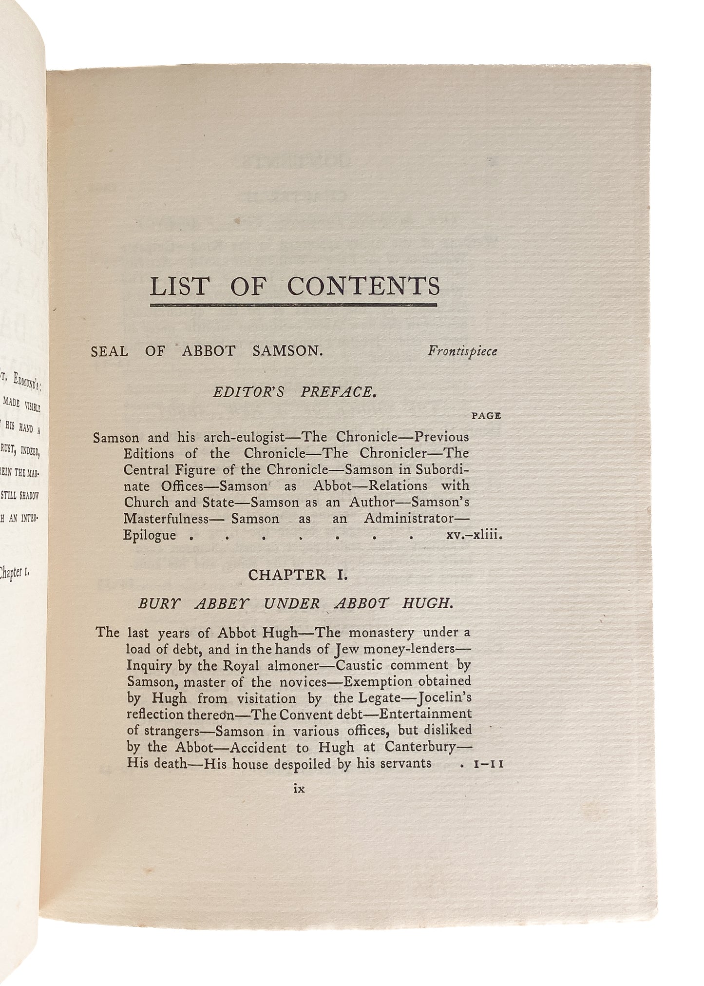 1903 ABBOTT SAMSON [1135-1211]. Monastic Life and Leadership in a 12th Century Spiritual Community.