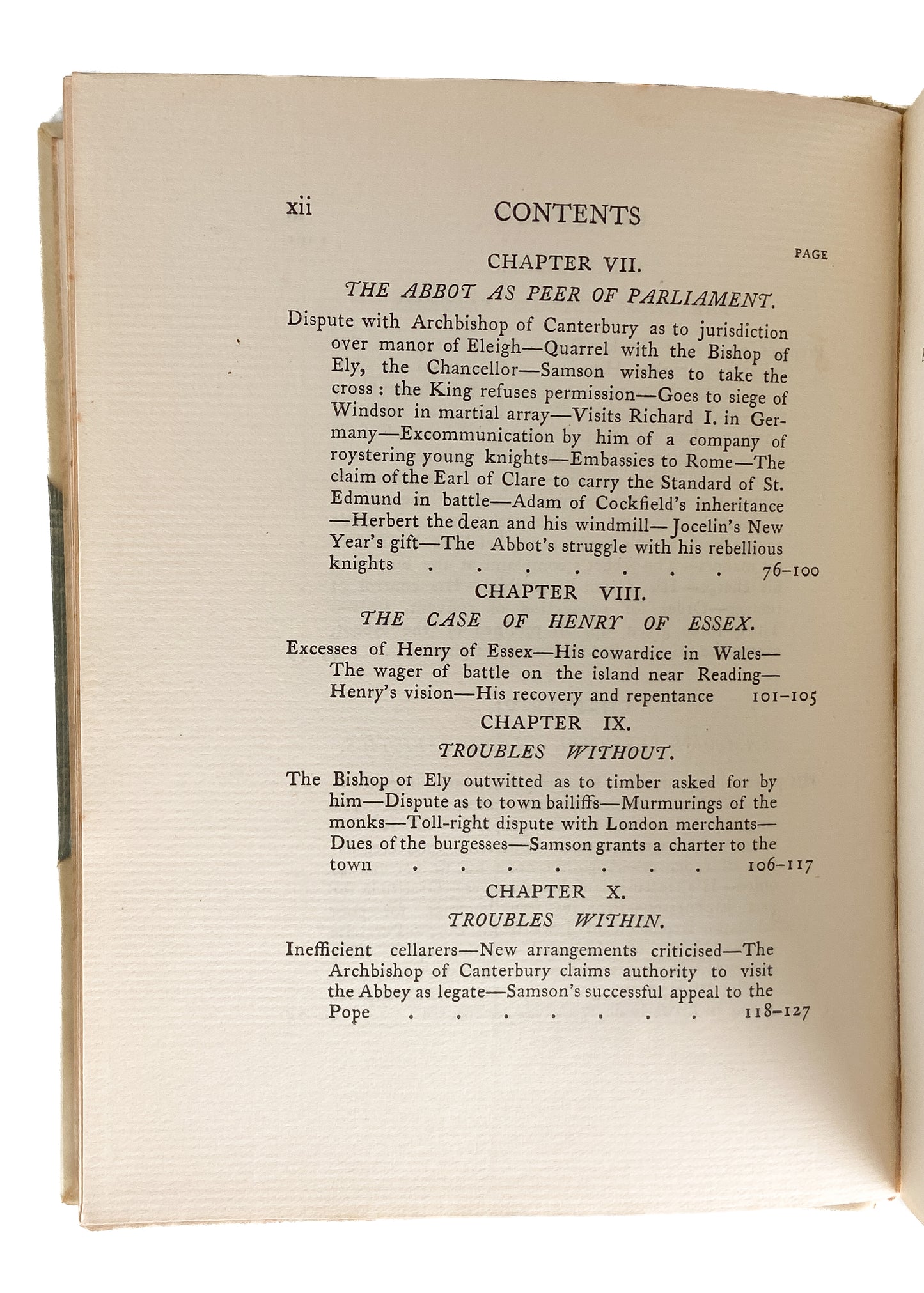 1903 ABBOTT SAMSON [1135-1211]. Monastic Life and Leadership in a 12th Century Spiritual Community.