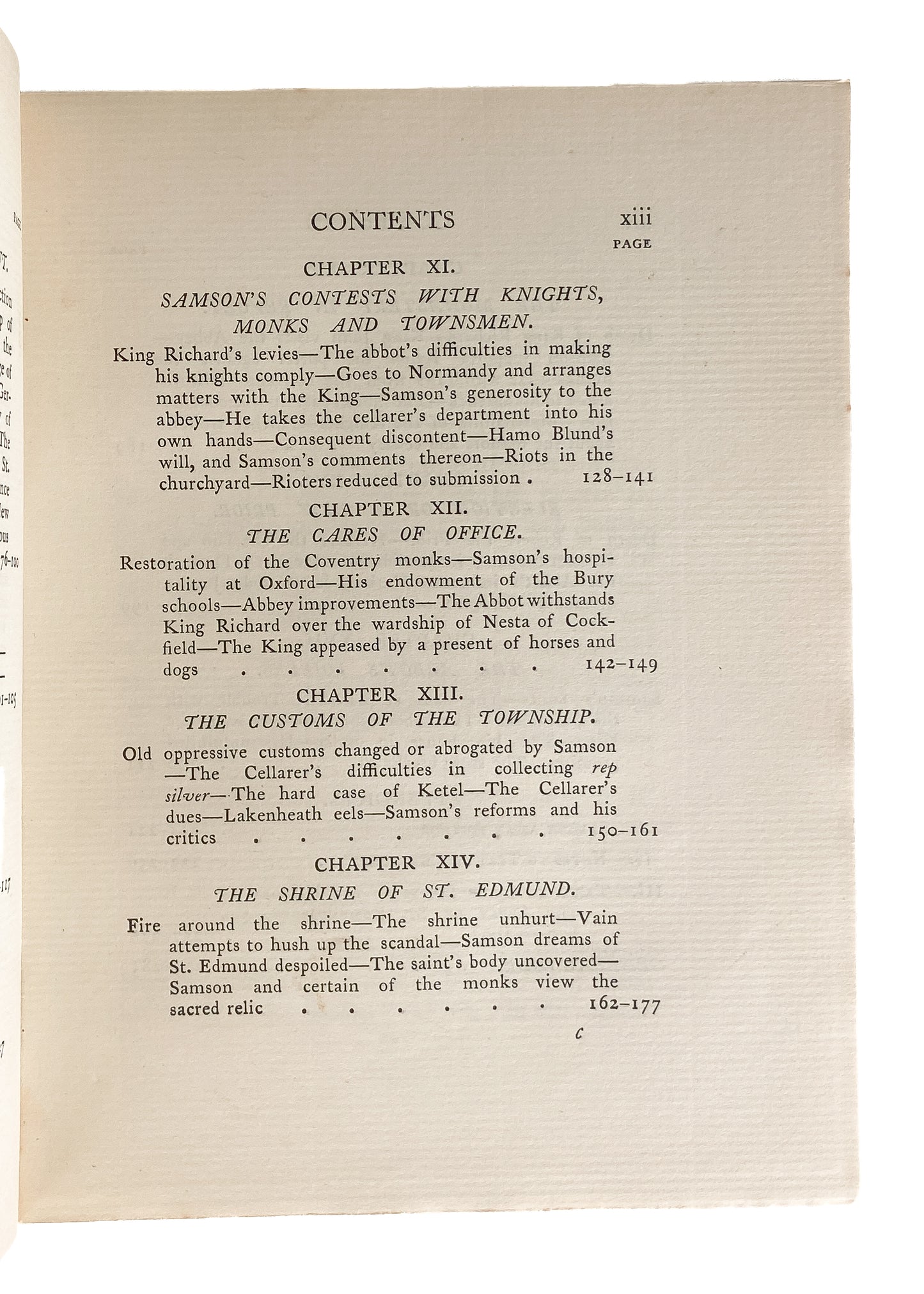 1903 ABBOTT SAMSON [1135-1211]. Monastic Life and Leadership in a 12th Century Spiritual Community.