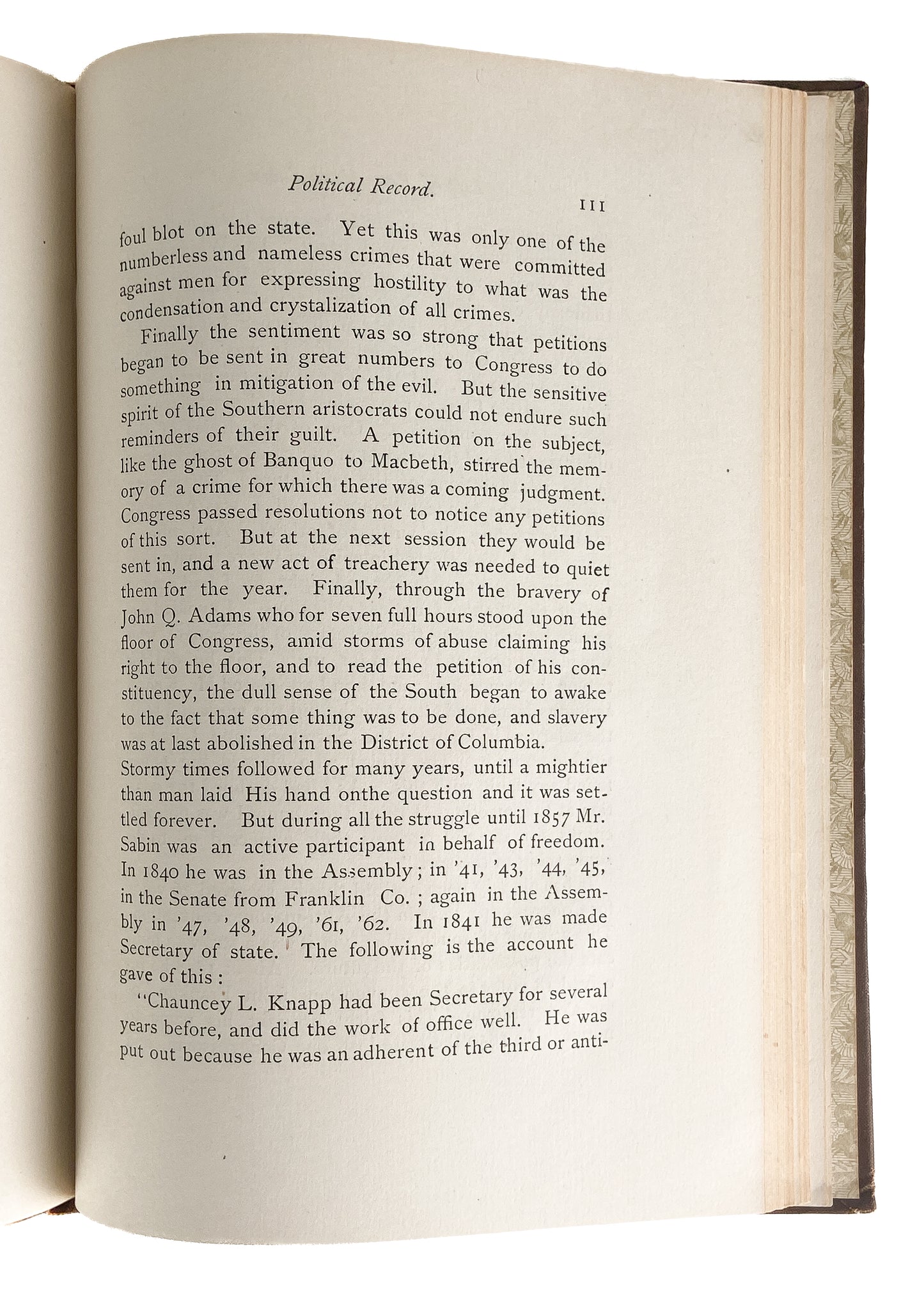 1885 ALVAH SABIN. Life of Vermont Baptist Revivalist, Anti-Slavery Abolitionist, and State Representative.