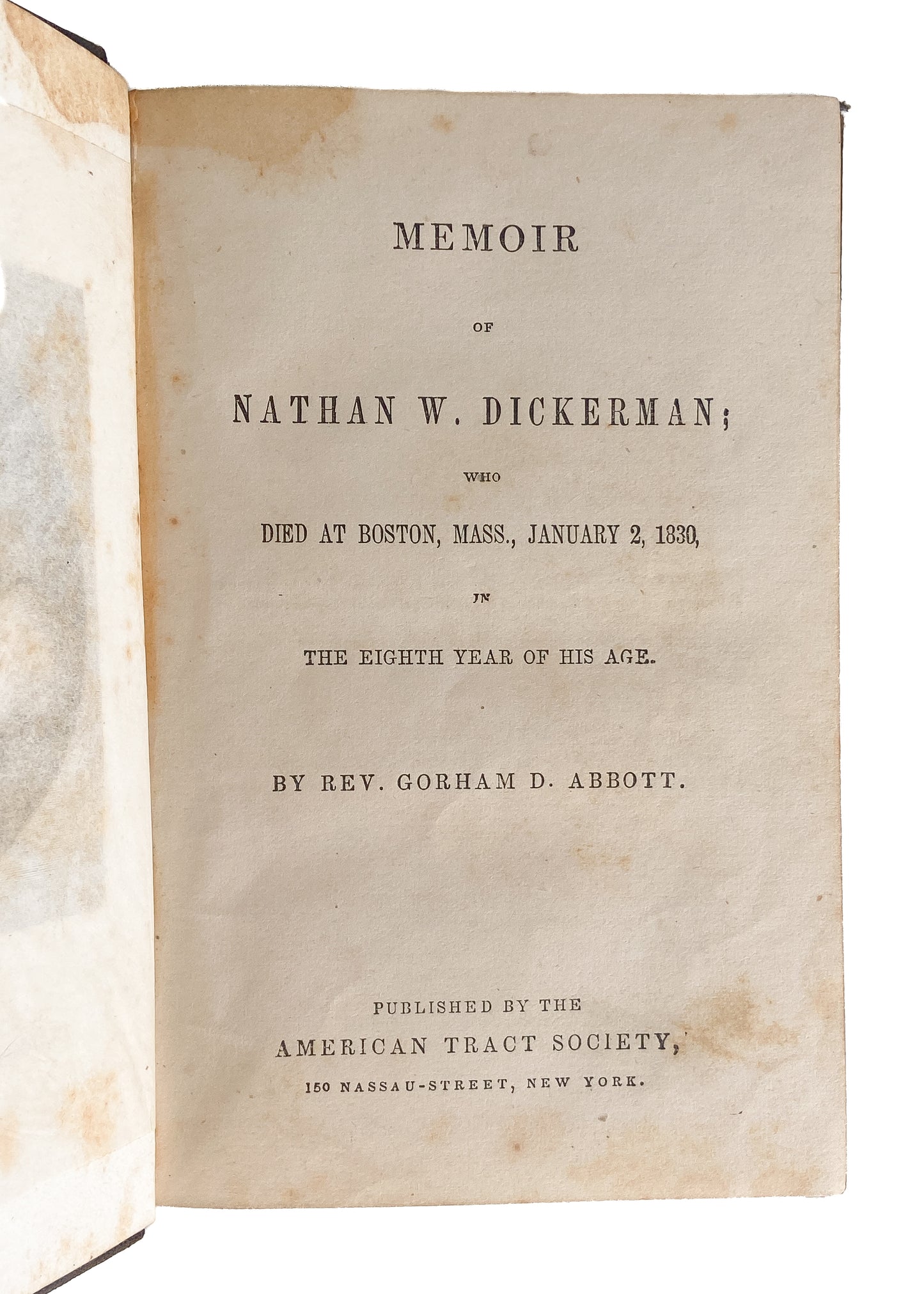 1850 AMERICAN TRACT SOCIETY. Fine Assemblage of 15 Juvenalia Devotional & Historical Works