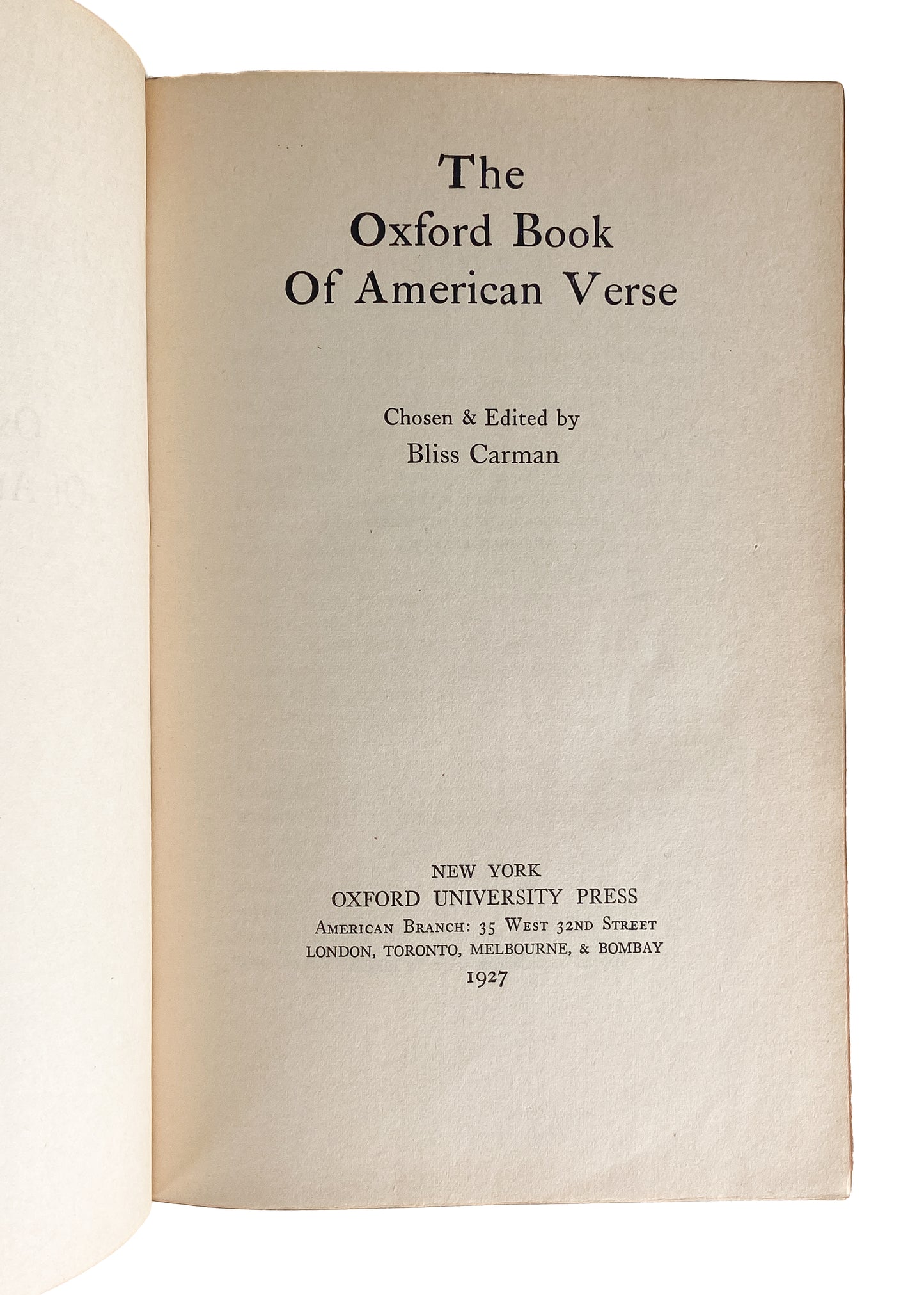 1927 RIVIERE BINDING. First Edition of The Oxford Book of American Verse. Superb.