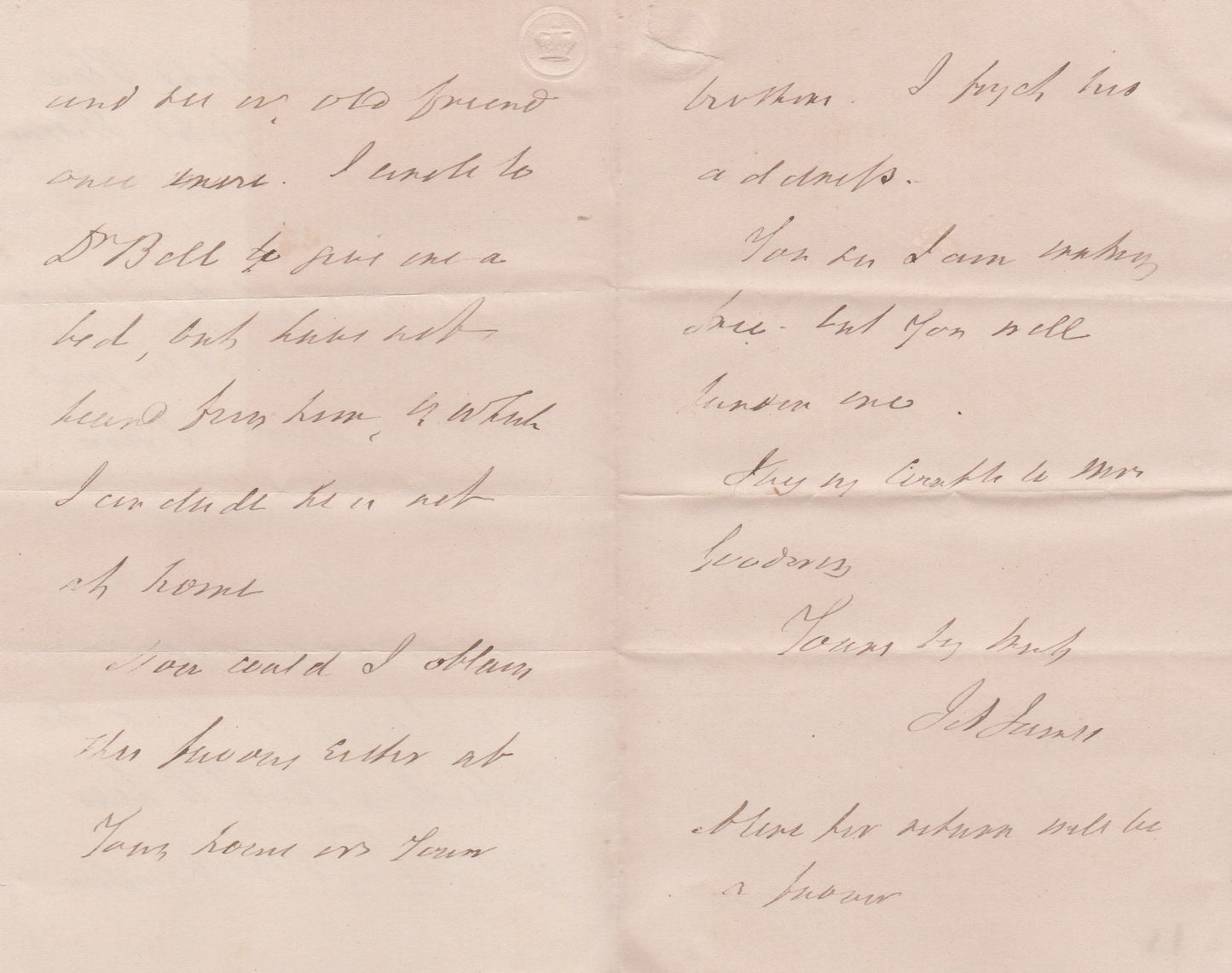 1850 JOHN ANGELL JAMES. Rare Autograph Letter of Significant Evangelical Author.