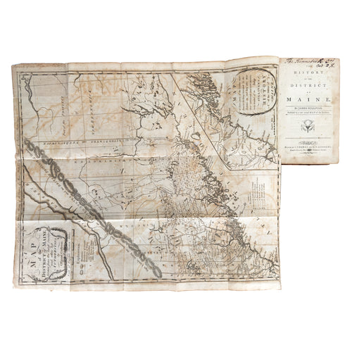 1795 RARE MAINE HISTORY. Sullivan's History of Maine w/Rare Map & Important Provenance.