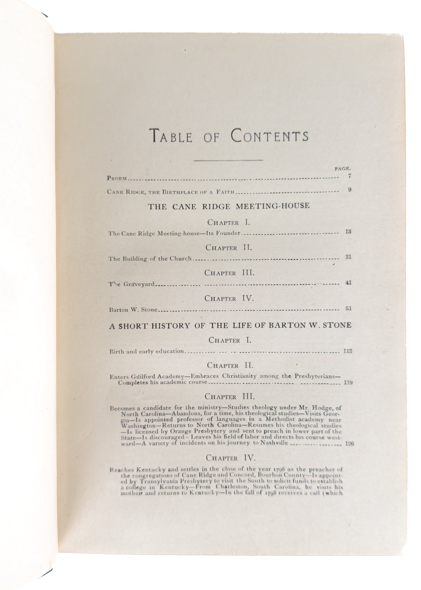 1910 CANE RIDGE REVIVAL. The Cane Ridge Revival, Life of David Purviance, &c. Signed.